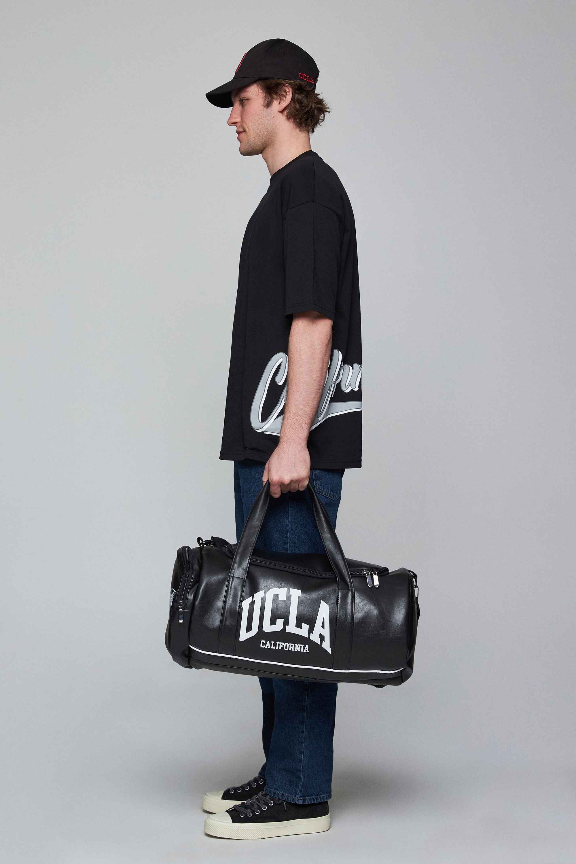 ROSCOE Siyah Bisiklet Yaka Baskılı Oversize Erkek Tshirt