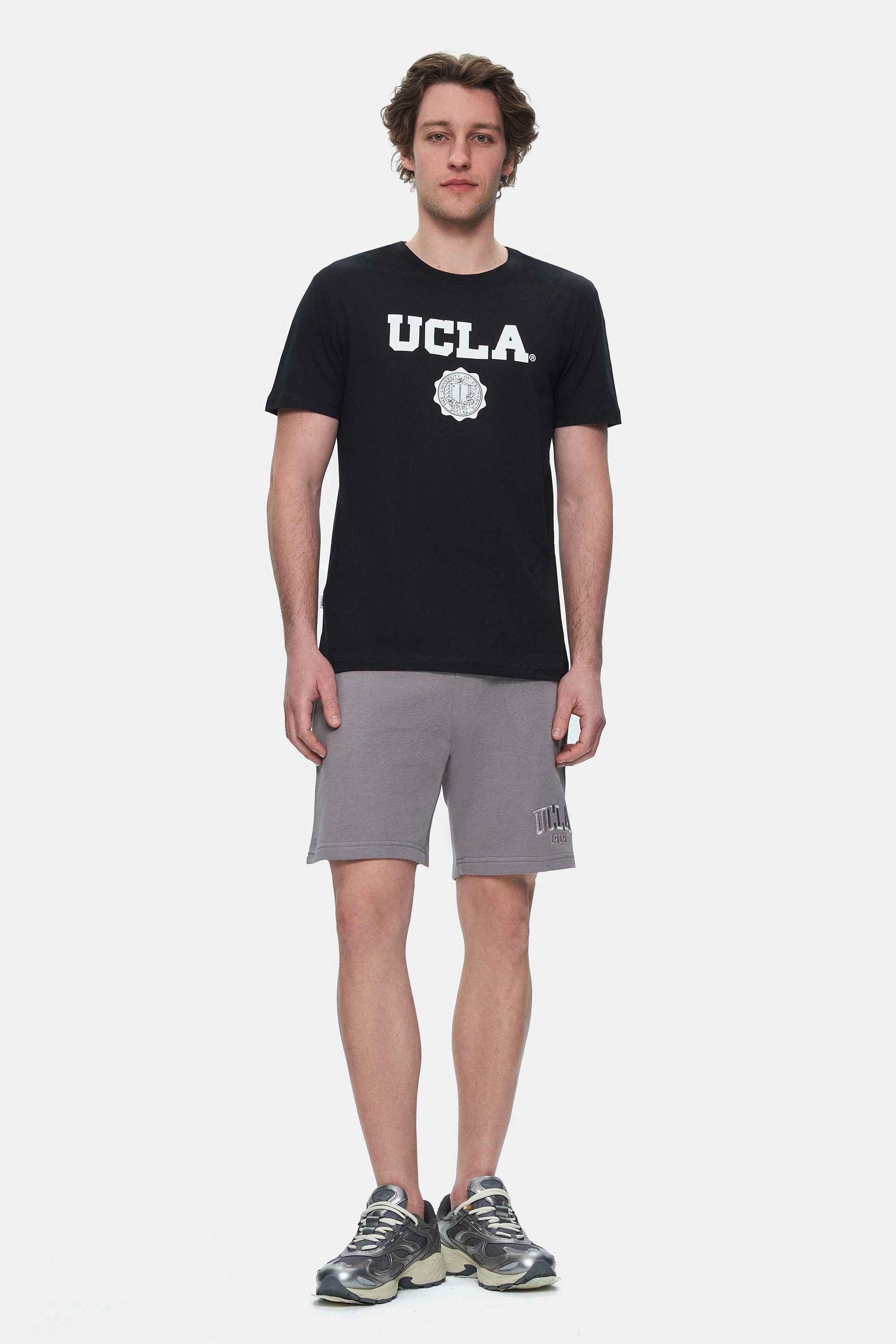 GAYLEY Siyah Bisiklet Yaka Baskılı Standard Fit Erkek Tshirt