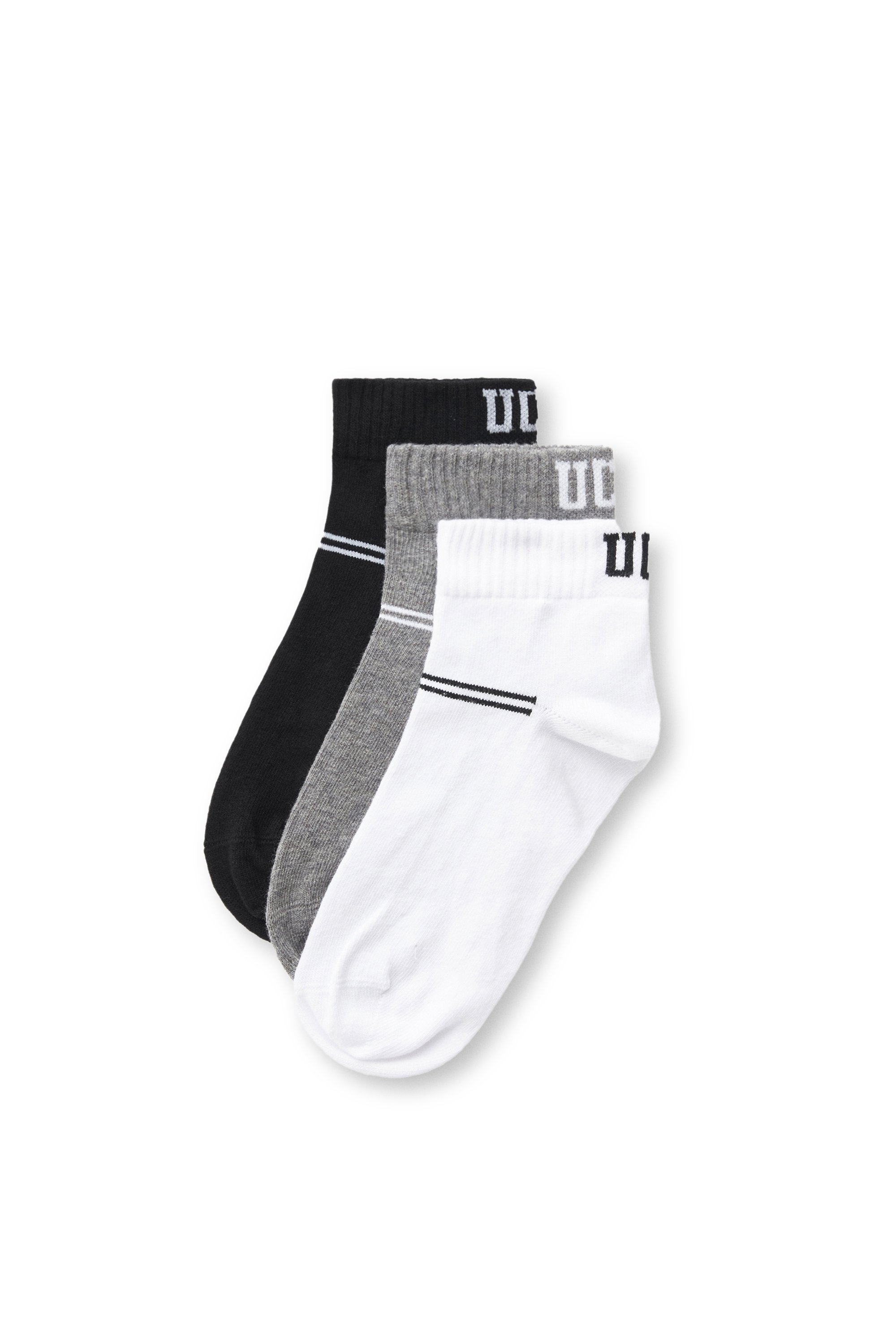 BRENNUS 3'LÜ Siyah Gri Beyaz Uzun jakarlı Standard Fit Unisex Çorap