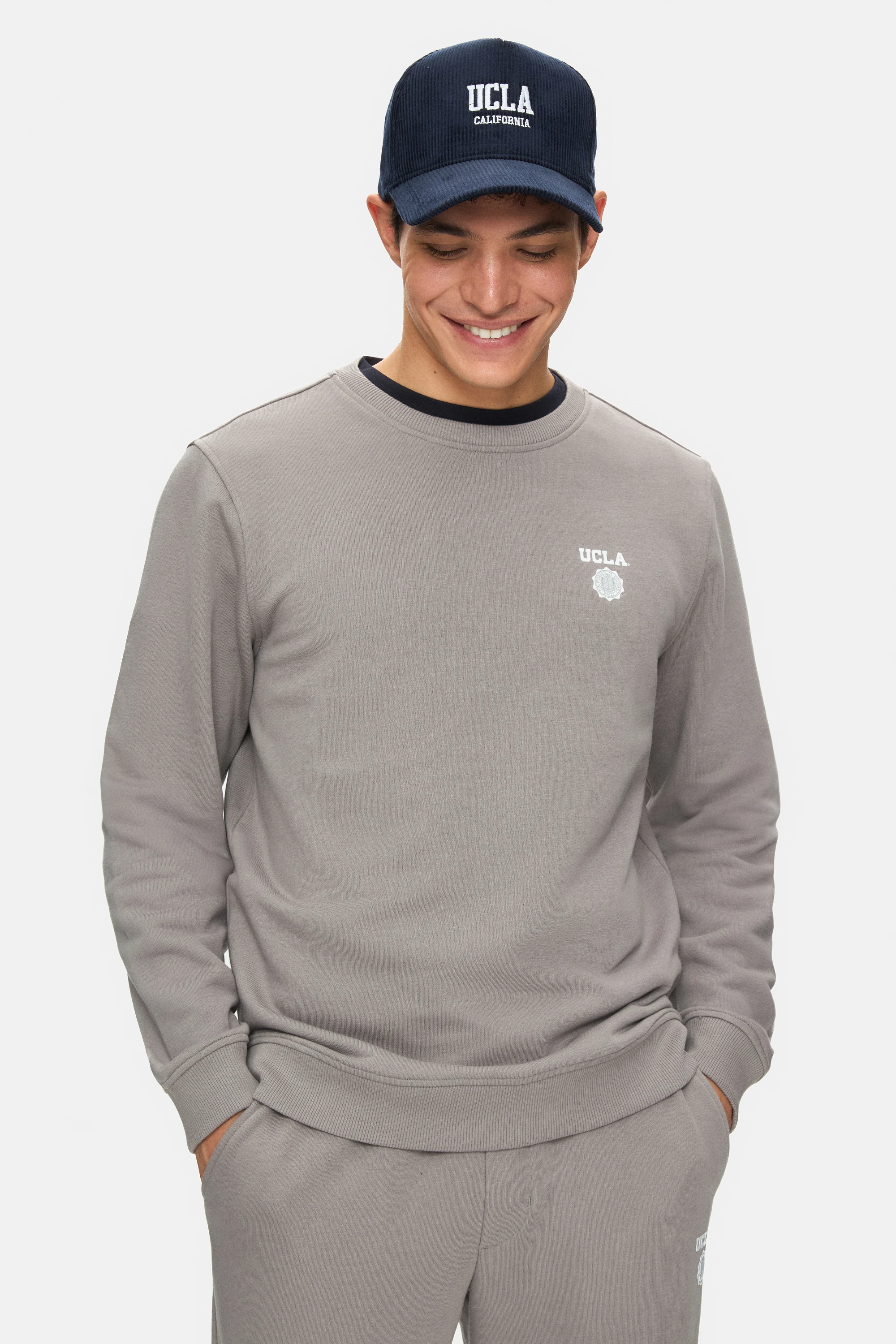 VALLEY Grafit Bisiklet Yaka Baskılı Standard Fit Erkek Sweatshirt
