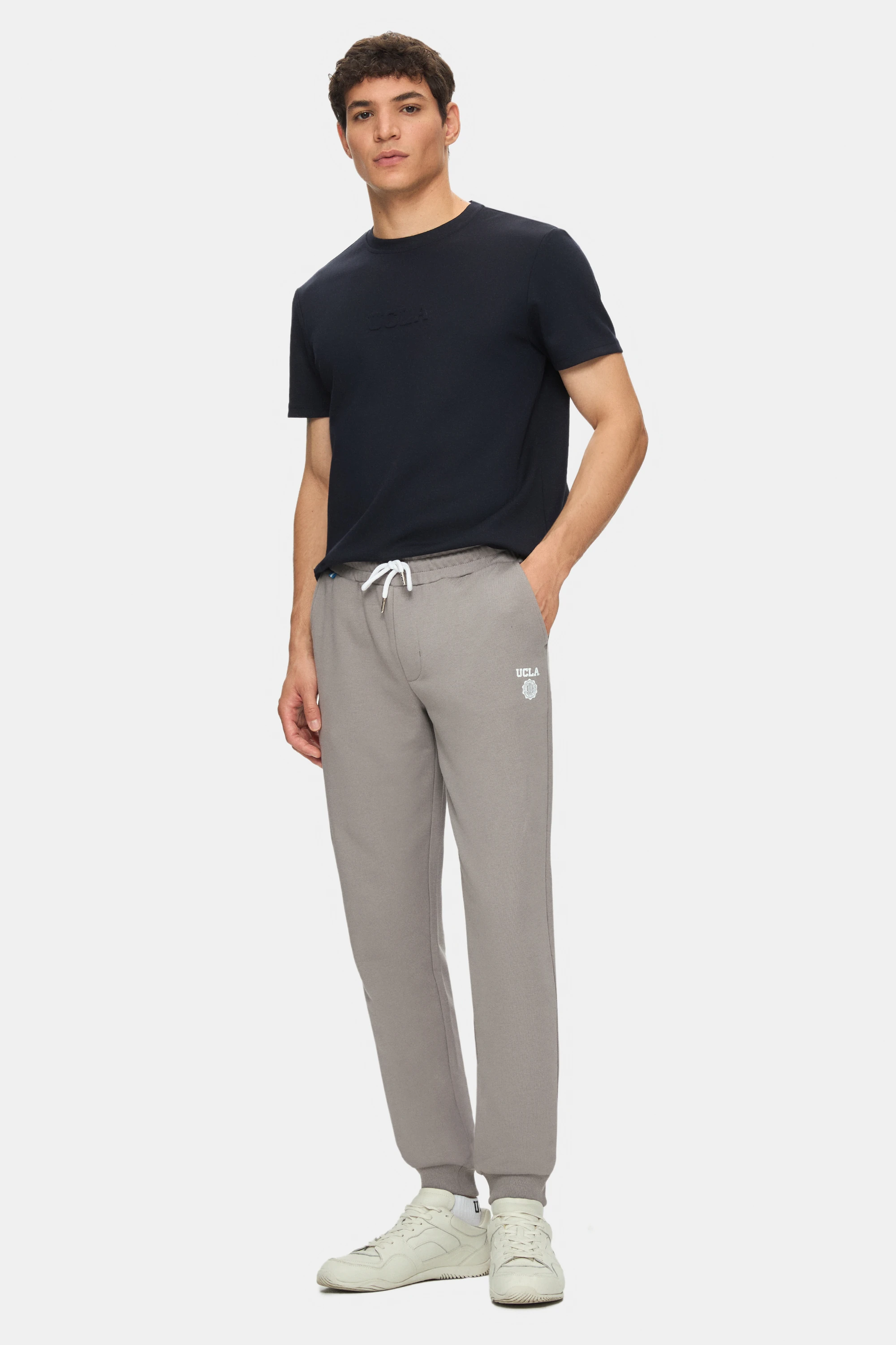 CANARY Lacivert Bisiklet Yaka Gofre Baskılı Modal Kumaş Standard Fit Erkek Tshirt