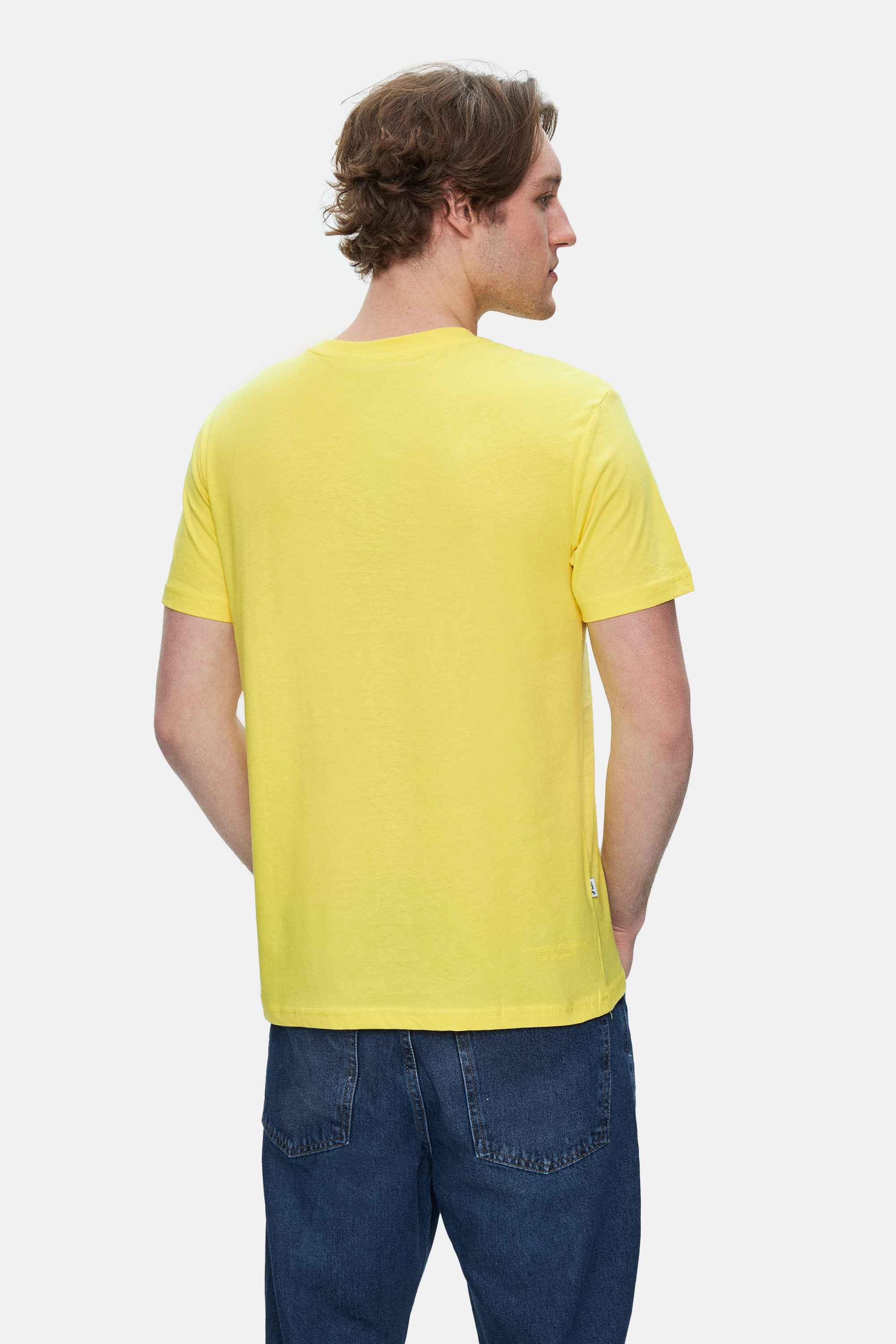 CULVER Açık Sarı Bisiklet Yaka Baskılı Standard Fit Erkek Tshirt