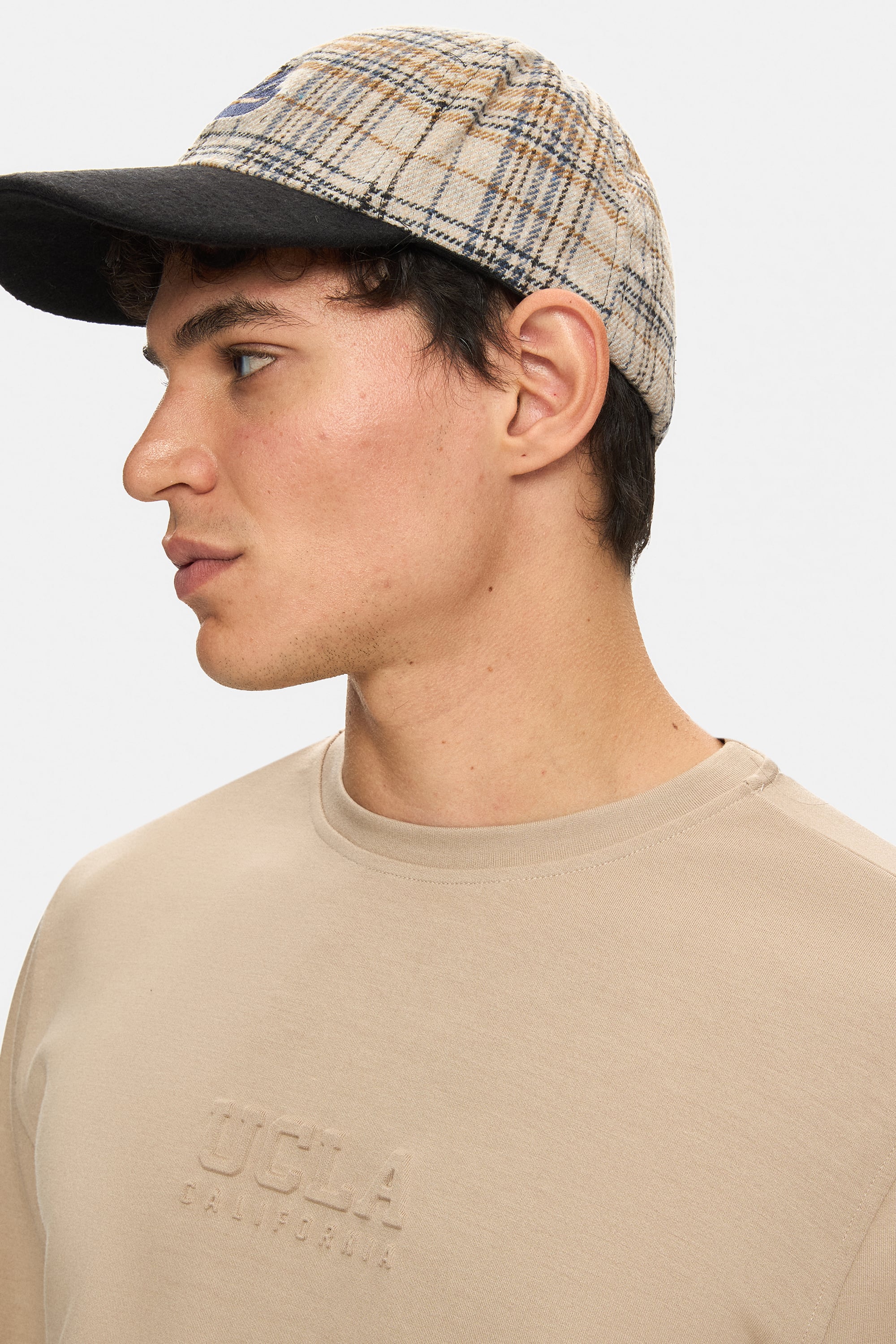 MACHADO Koyu Bej Bisiklet Yaka Gofre Baskı Standard Fit Erkek Sweatshirt