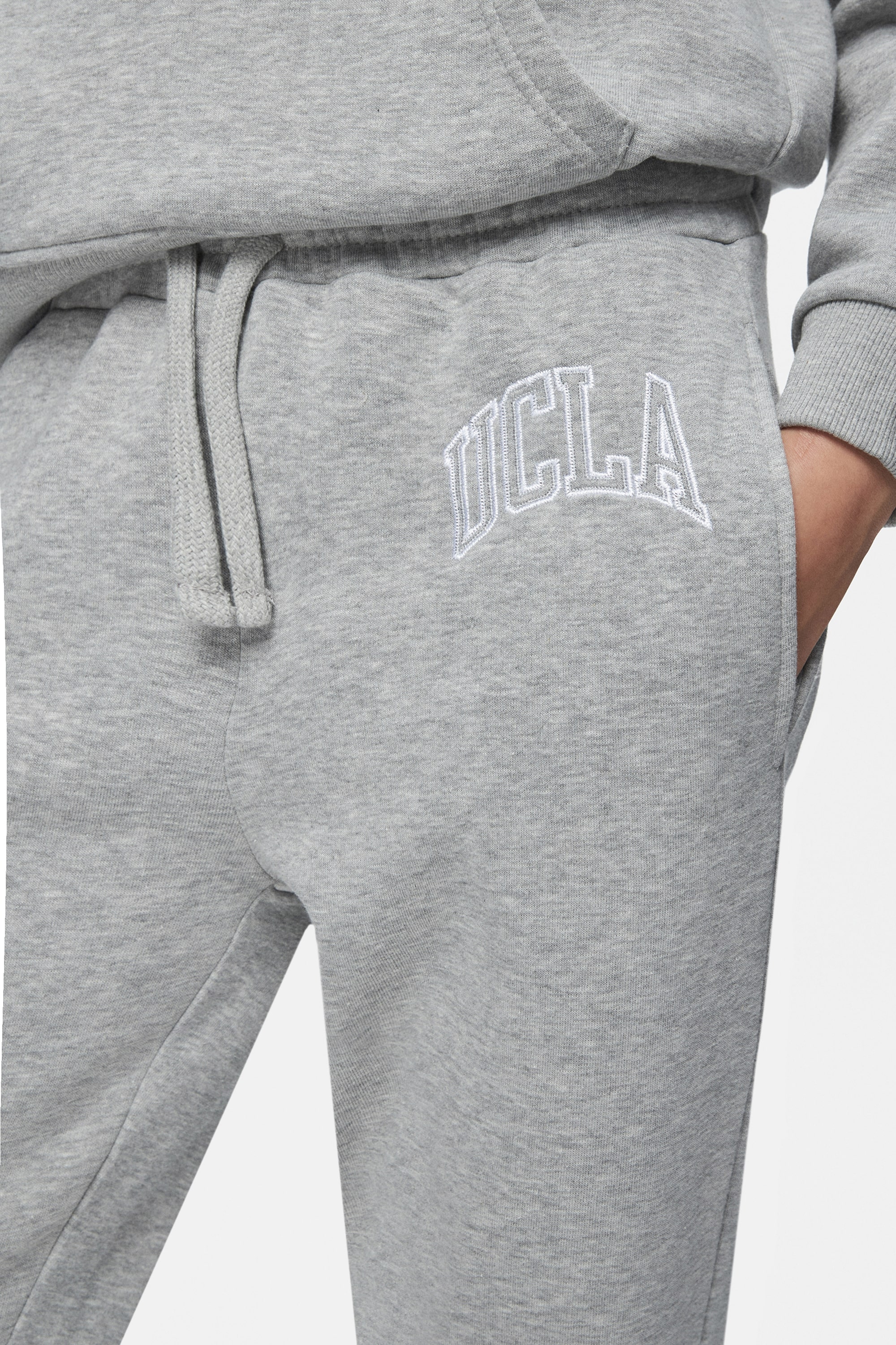 JULES Gri Rahat Paça Nakışlı Şardonlu Standard Fit Kadın Eşofman Altı