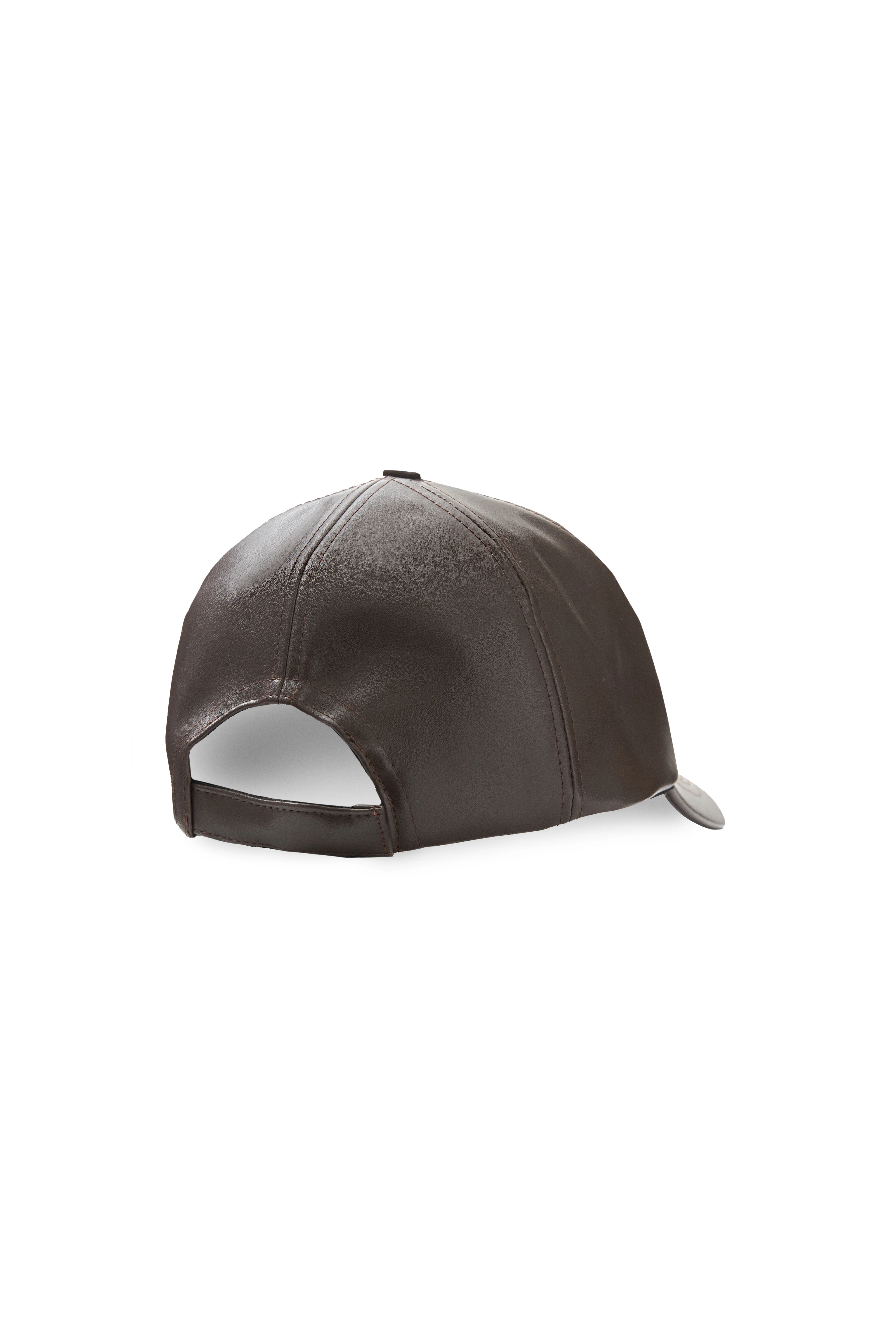 DAMIAN Kahve Baseball Cap Suni Deri - Unisex Şapka