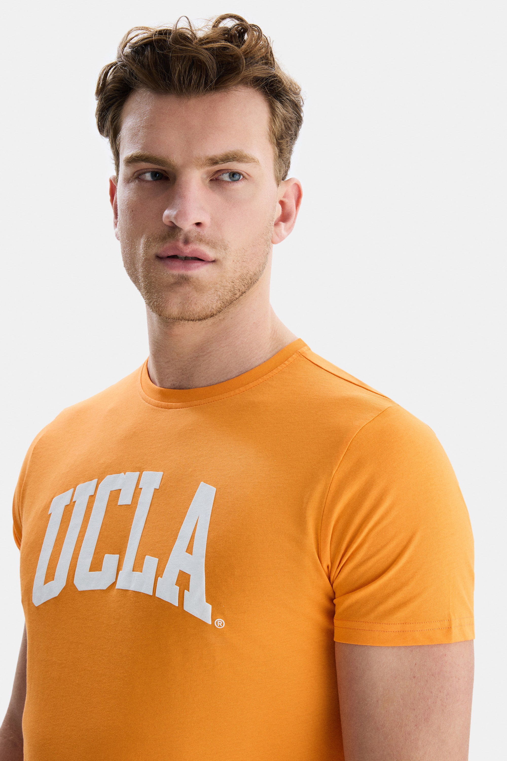 CULVER Turuncu Bisiklet Yaka Baskılı Standard Fit Erkek Tshirt