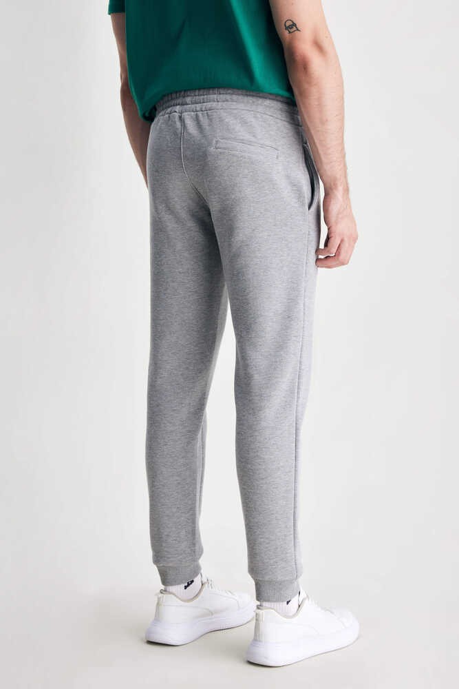 OTTO Gri Rahat Paça Nakışlı Standard Fit Erkek Eşofman Altı