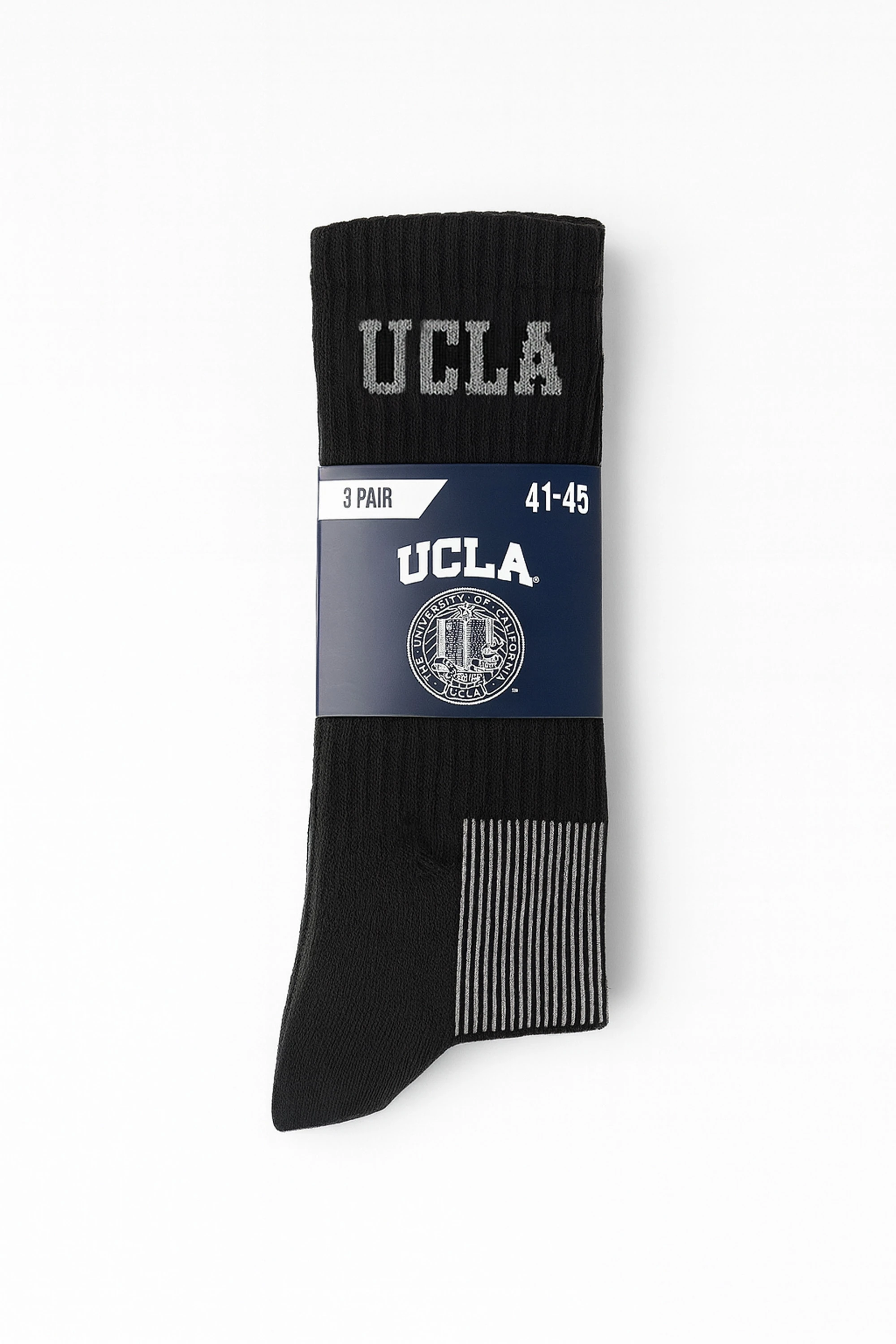 LUKE 3'LÜ Siyah Uzun jakarlı Standard Fit Unisex Çorap