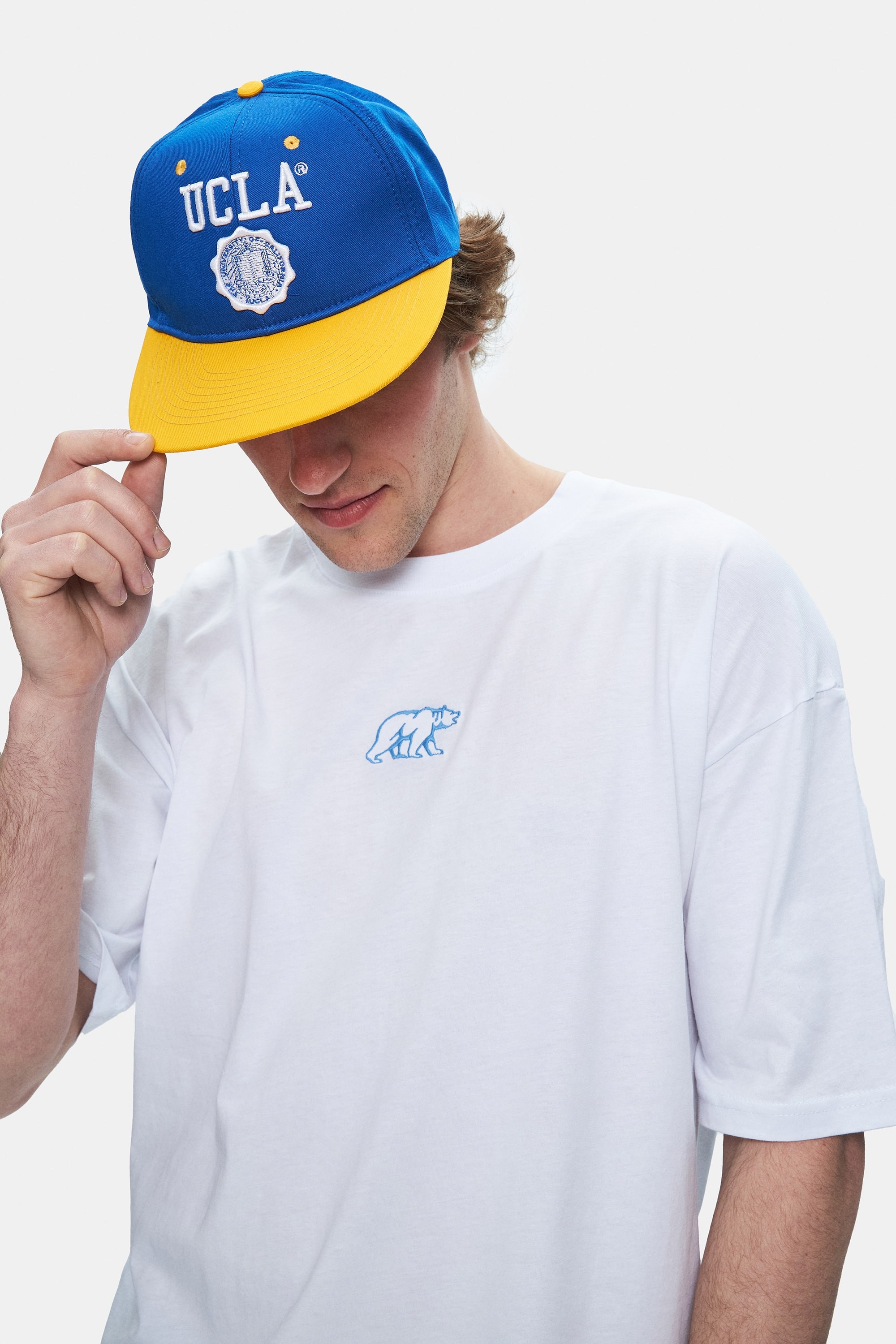 SINCLAIR Beyaz Nakışlı Bisiklet Yaka Baskılı Standard Fit Erkek Tshirt