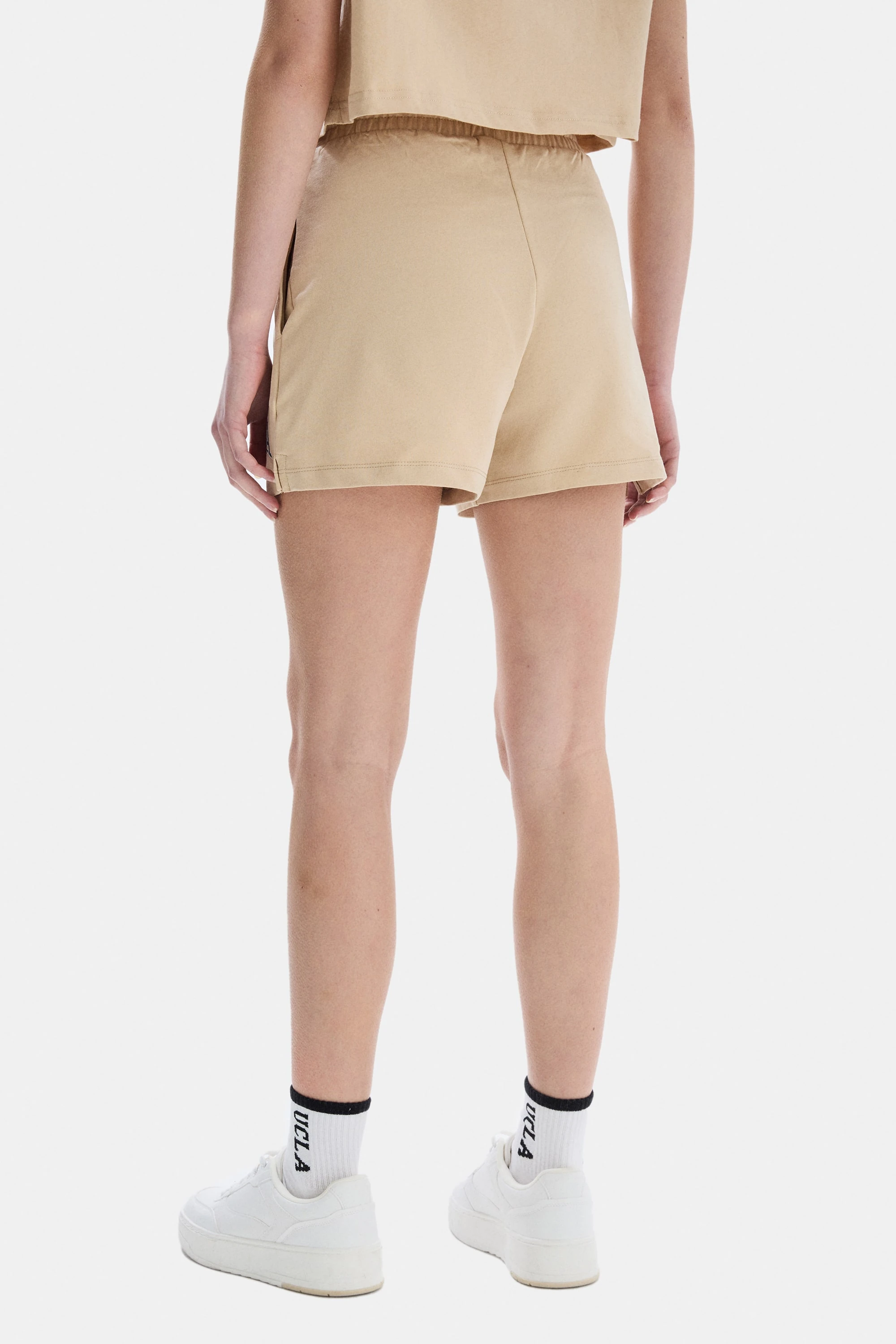 ROSA Kahve Oversize Nakışlı Oversize Kadın Örme Şort