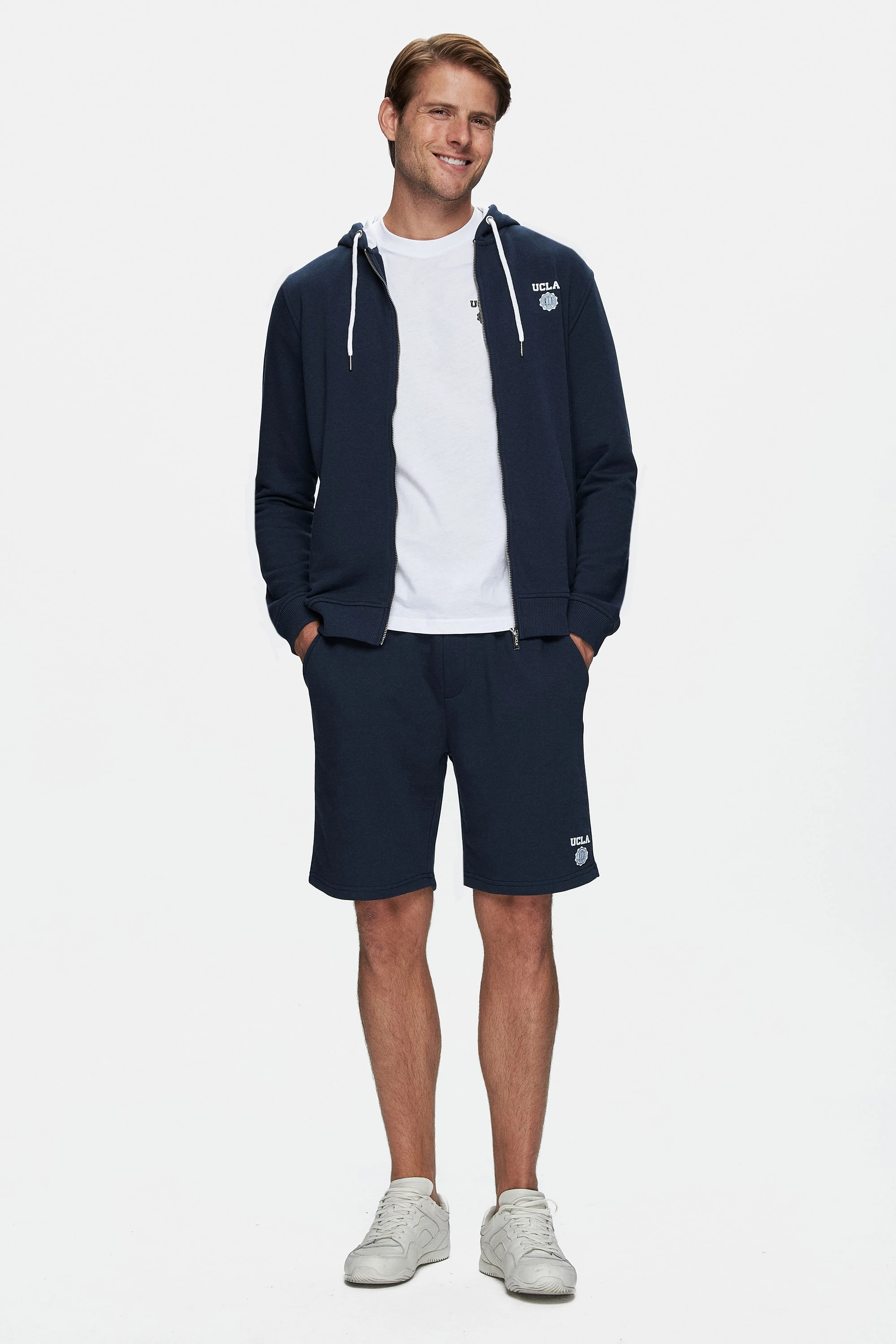 RANDY Lacivert Baskılı Standard Fit Erkek Örme Şort