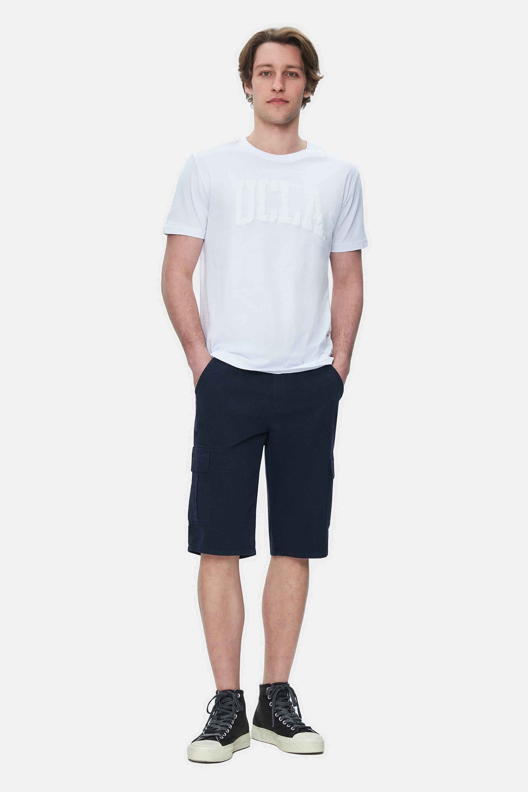 CULVER Beyaz Bisiklet Yaka Baskılı Standard Fit Erkek Tshirt