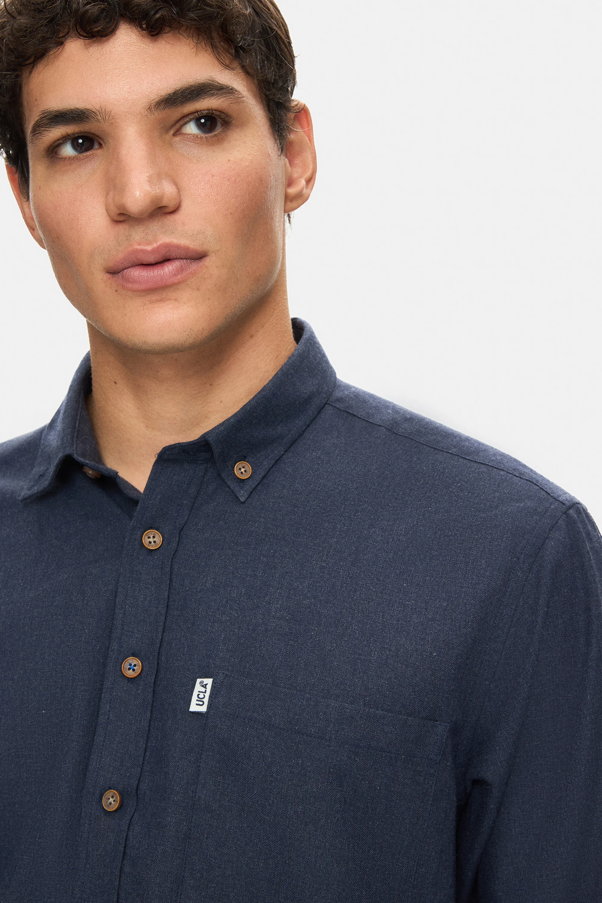 MENDO Koyu Lacivert Nakışlı Nakışlı Standard Fit Erkek Gömlek