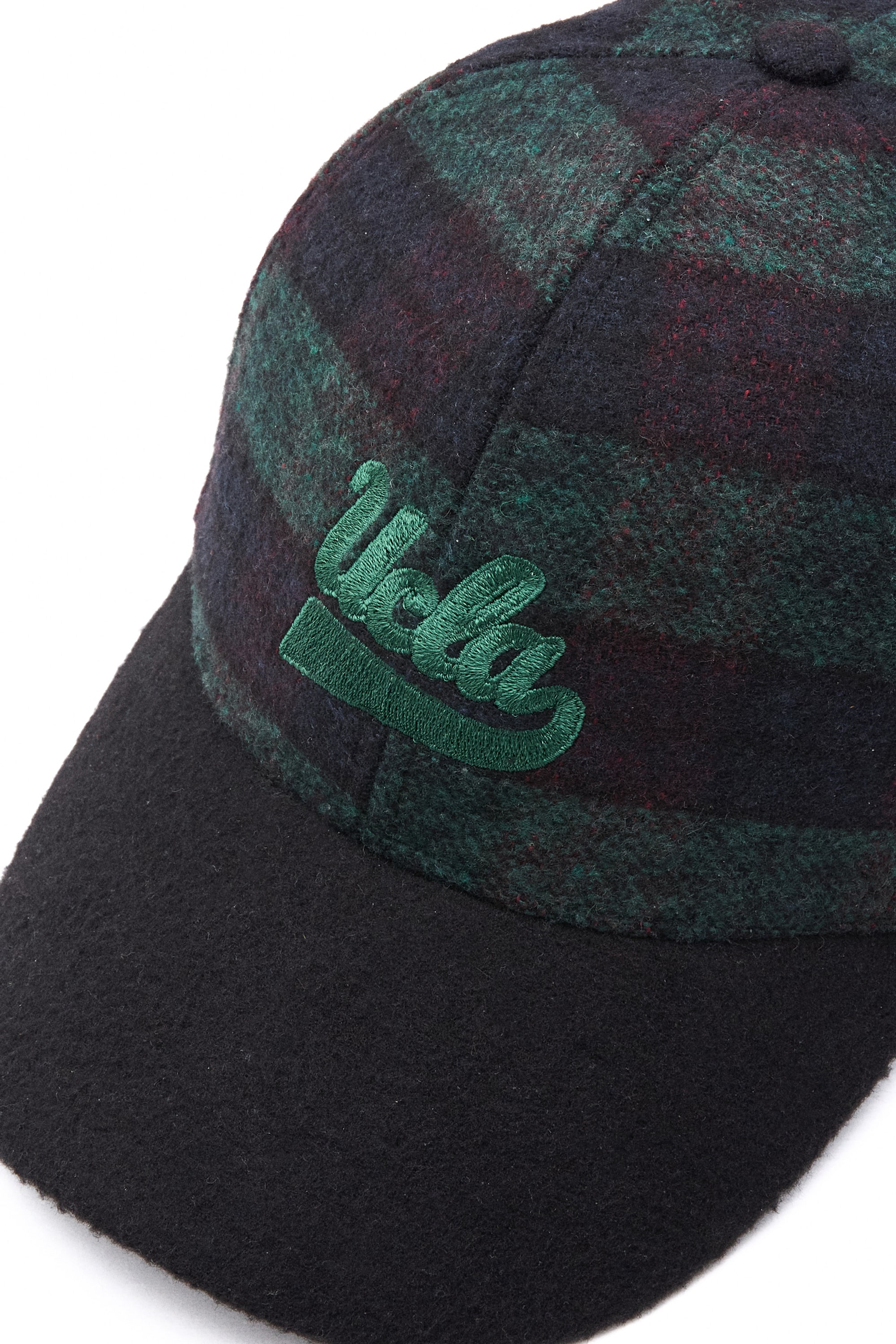 SYMERE Lacivert-Yeşil Baseball Cap Ekoseli Kaşe Nakışlı ve Metal Tokalı Standard Fit Unisex Şapka