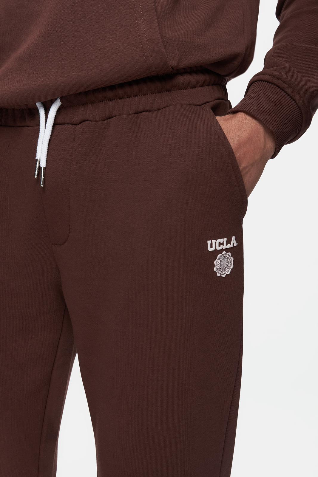 LUSKIN Kahve Daralan Kesim Baskılı Standard Fit Erkek Eşofman Altı