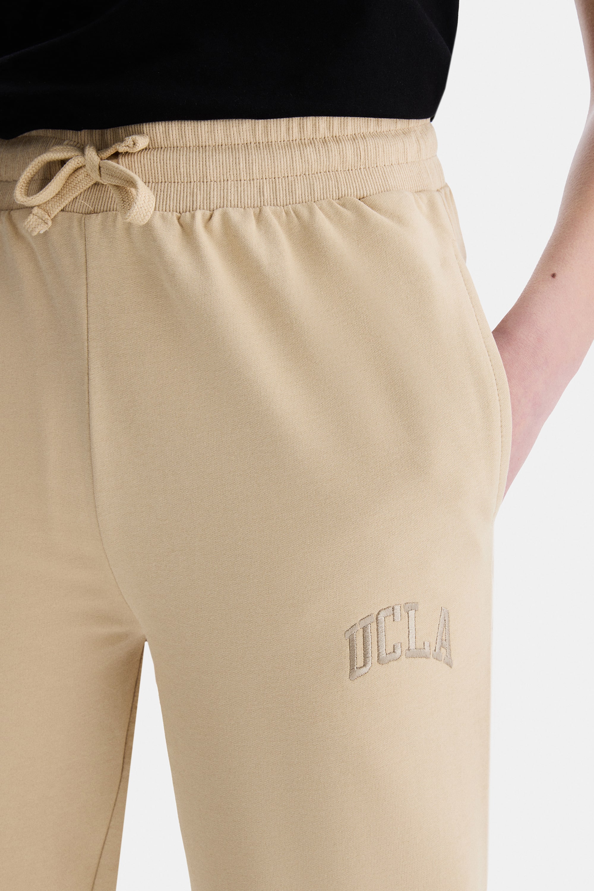 JEZEBEL Sütlü Kahve Paçası Lastikli Nakışlı Standard Fit Kadın Eşofman Altı