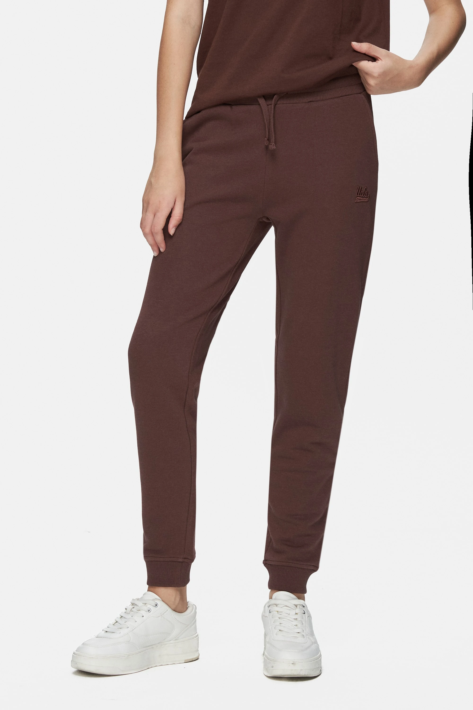 JATAVIA Kahve Paçası Lastikli Nakışlı Standard Fit Kadın Eşofman Altı