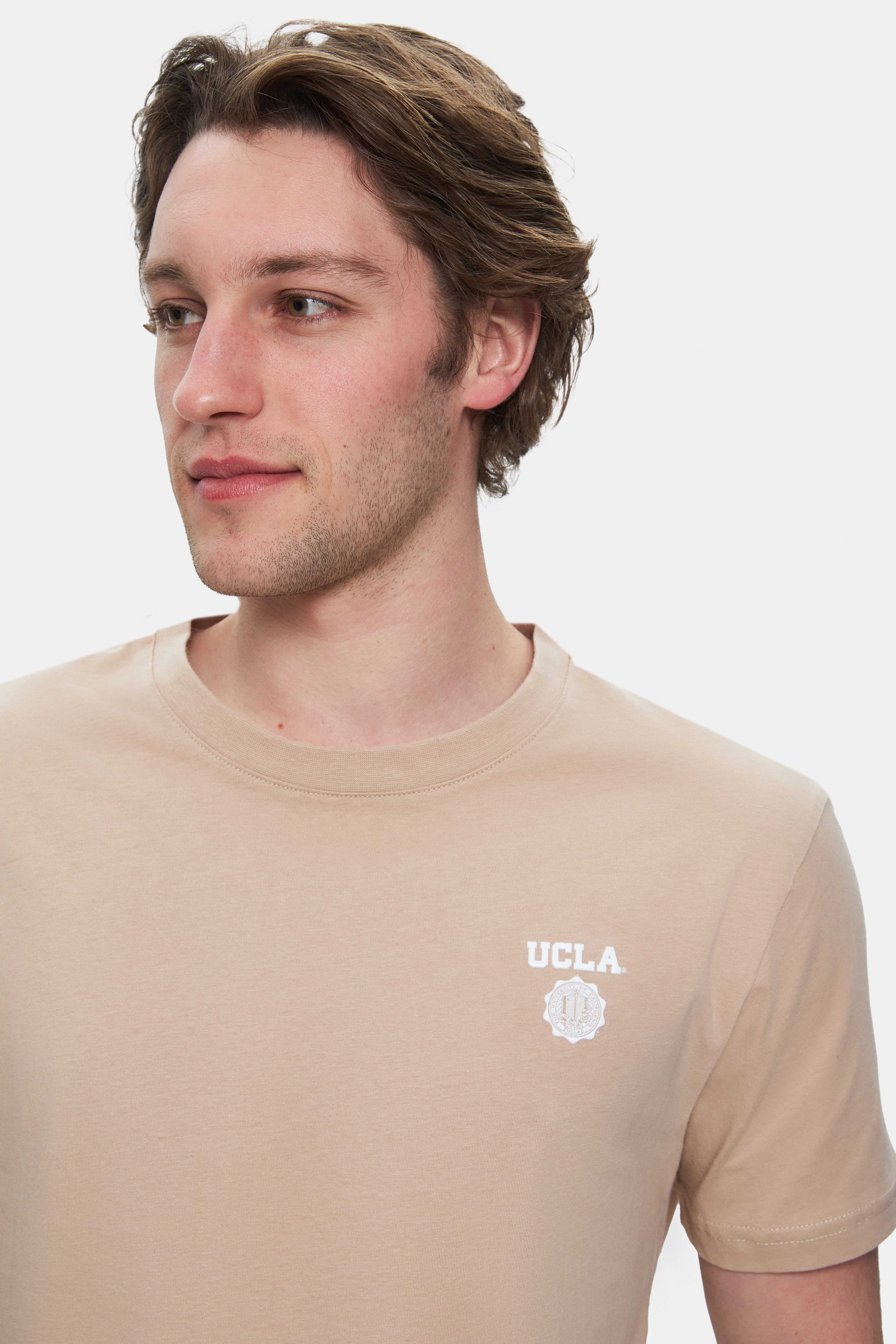 BASS Kahve Bisiklet Yaka Baskılı Standard Fit Erkek Tshirt