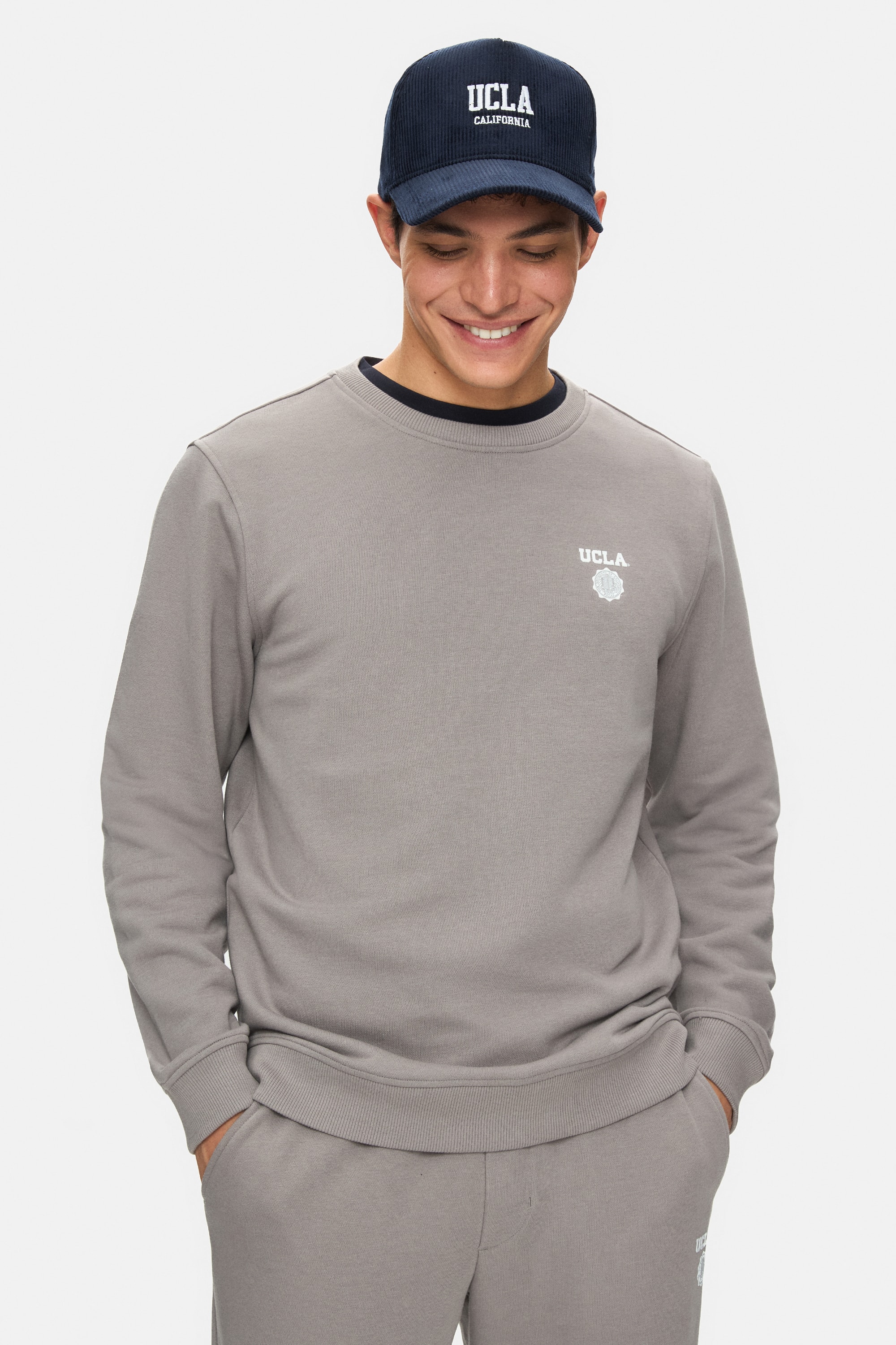 VALLEY Grafit Bisiklet Yaka Baskılı Standard Fit Erkek Sweatshirt