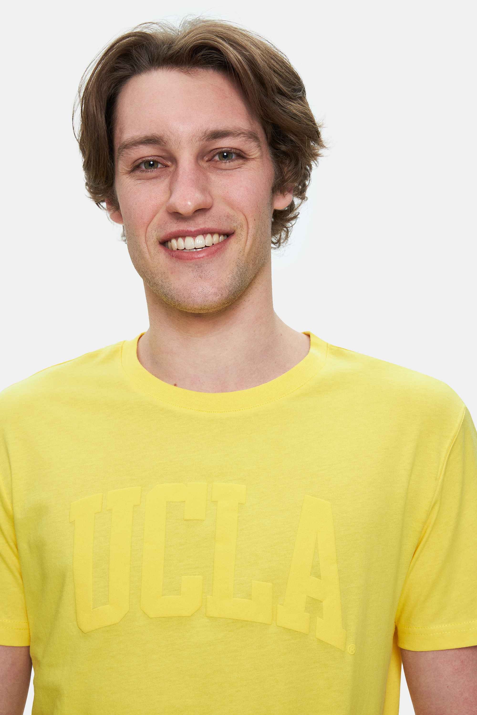 CULVER Açık Sarı Bisiklet Yaka Baskılı Standard Fit Erkek Tshirt