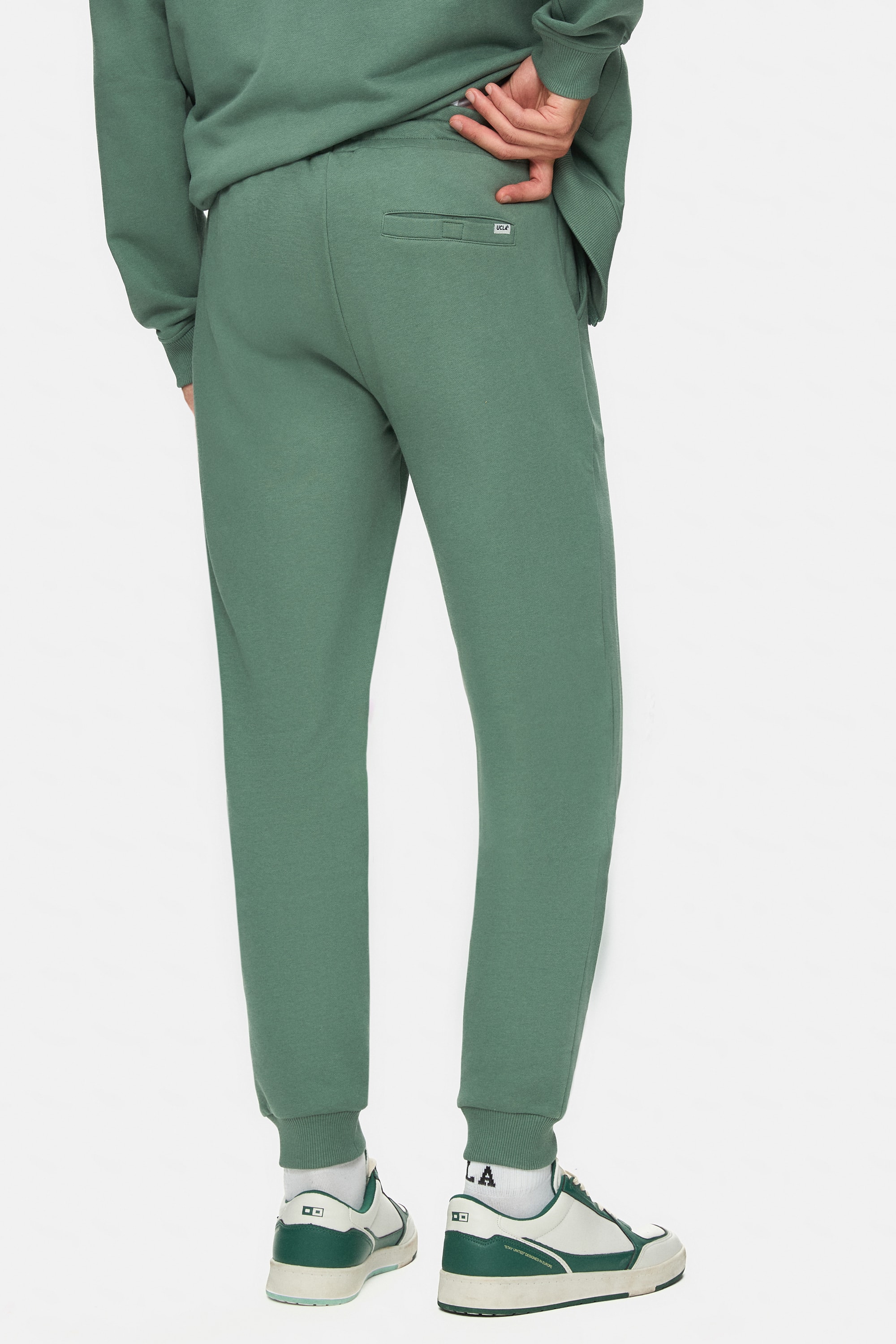 LUSKIN Adaçayı Yeşili Daralan Kesim Paçası Lastikli Baskılı Standard Fit Erkek Eşofman Alt