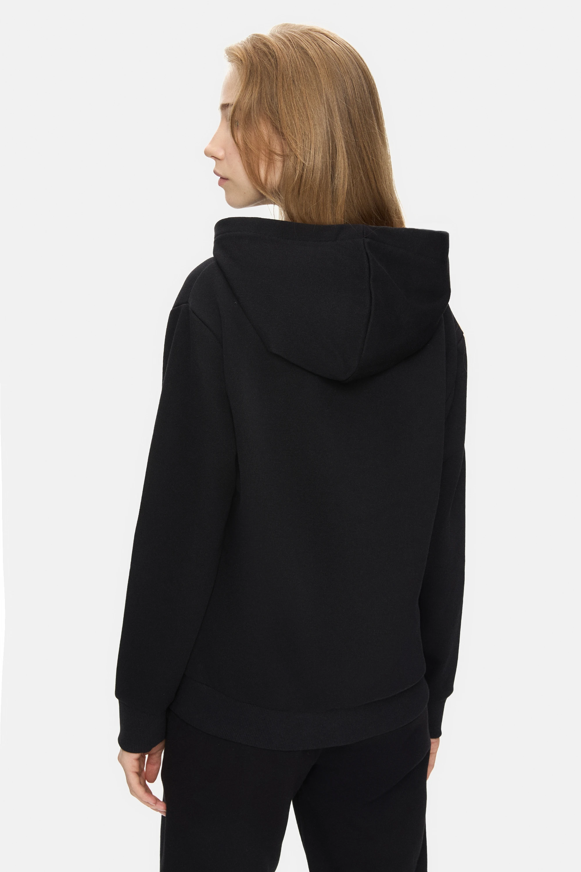 MAIA Siyah Kapüşonlu Baskılı Loose Fit Kadın Sweatshirt