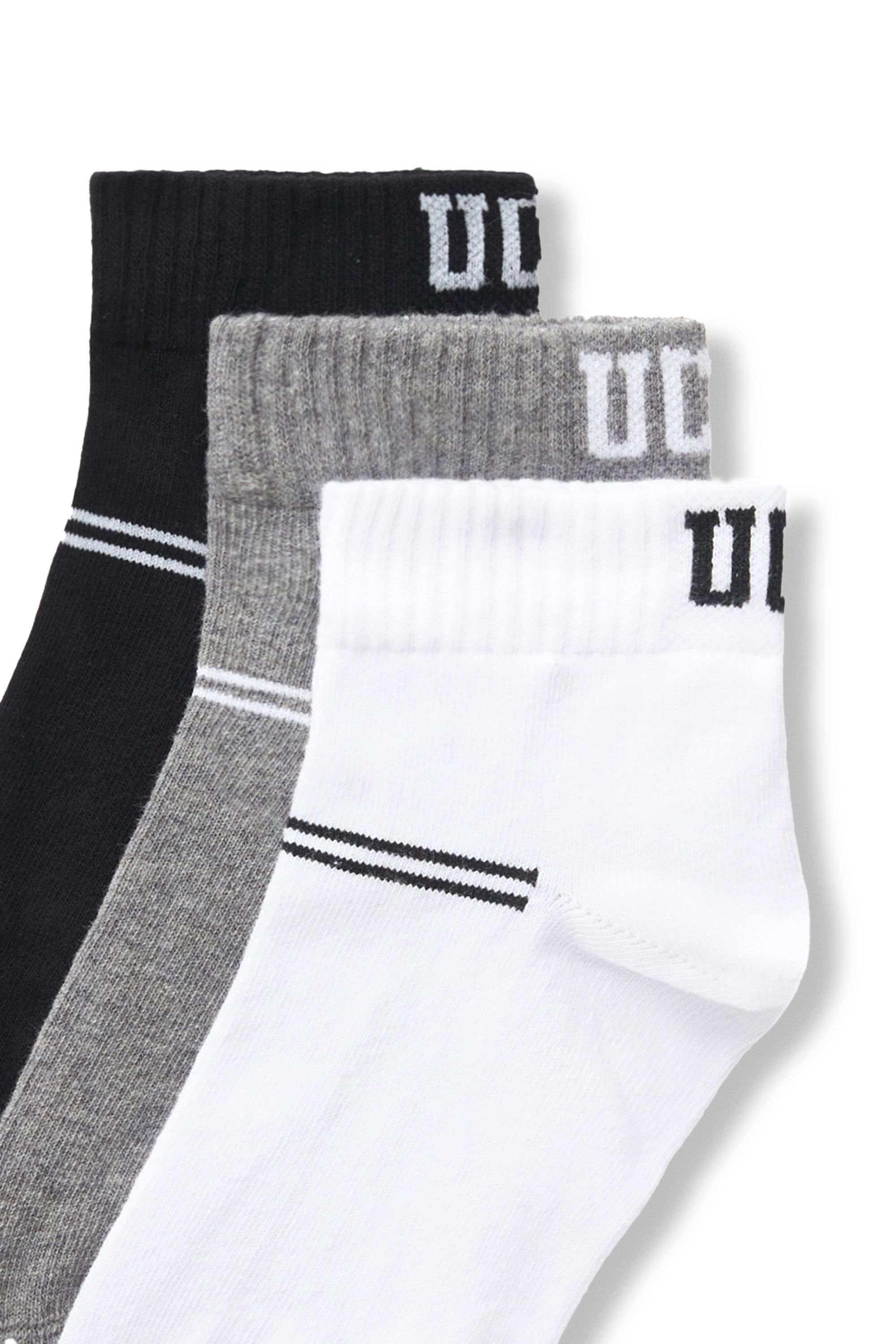 BRENNUS 3'LÜ Siyah Gri Beyaz Uzun jakarlı Standard Fit Unisex Çorap