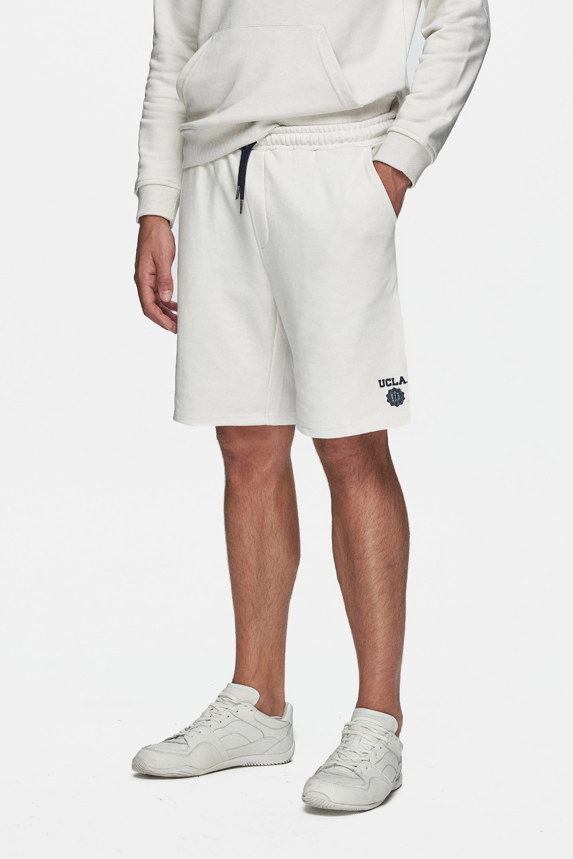 RANDY Bej Baskılı Standard Fit Erkek Örme Şort