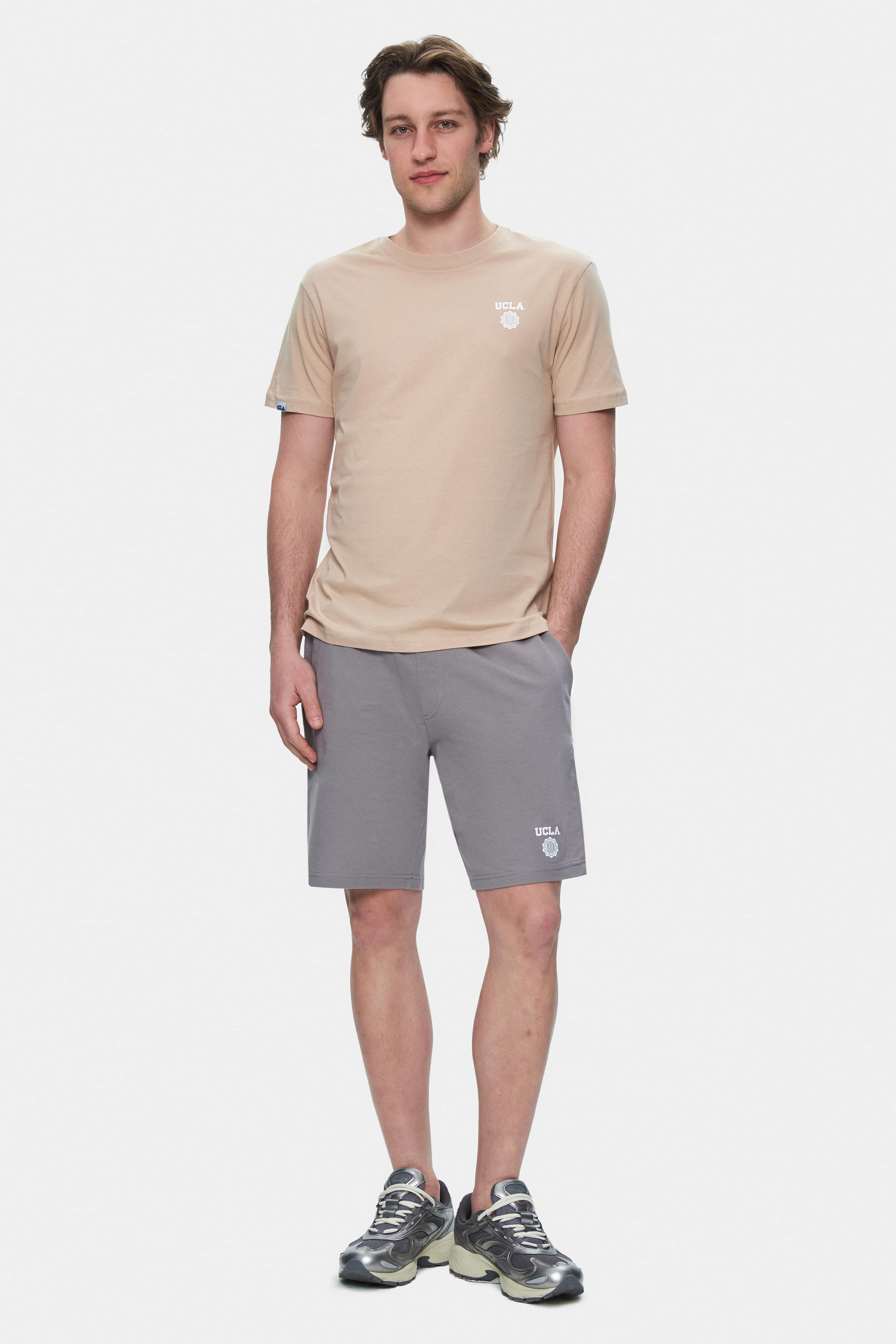 BASS Kahve Bisiklet Yaka Baskılı Standard Fit Erkek Tshirt