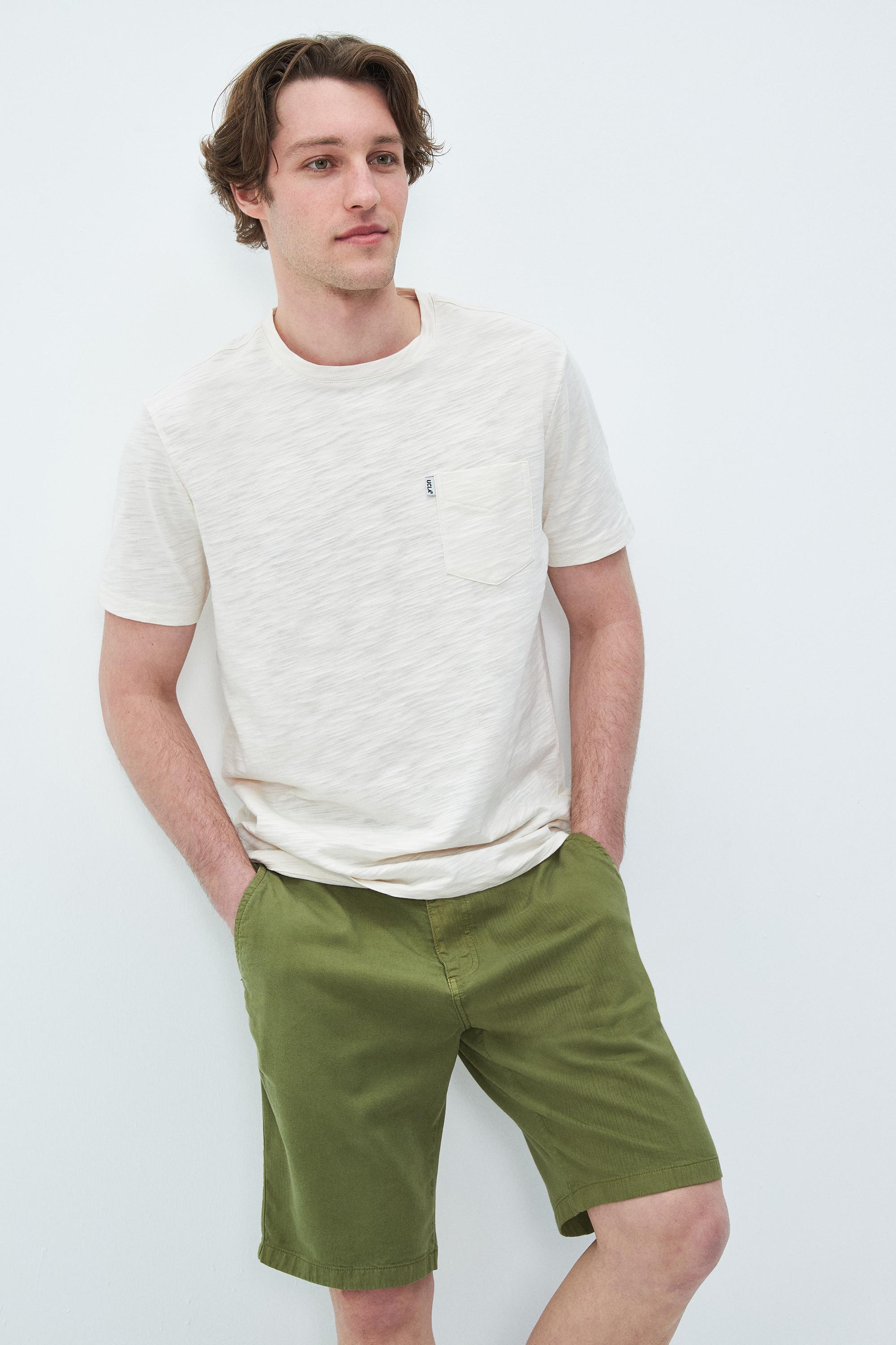 VALOR Koyu Yeşil Gabardin Nakışlı Standard Fit Erkek Şort