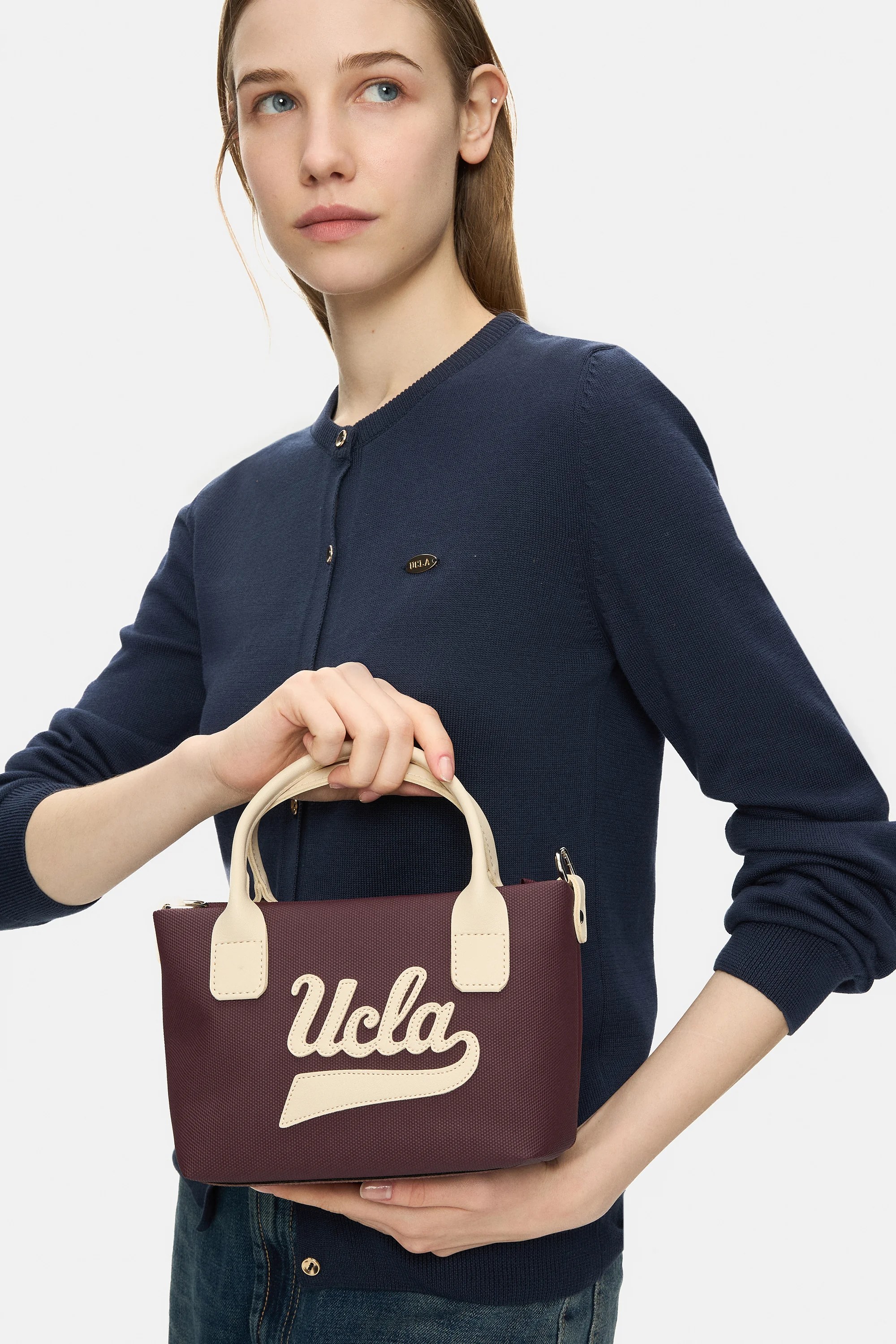 HARLOW Bordo Suni Deri Midi Çapraz Çanta - Kadın Çanta