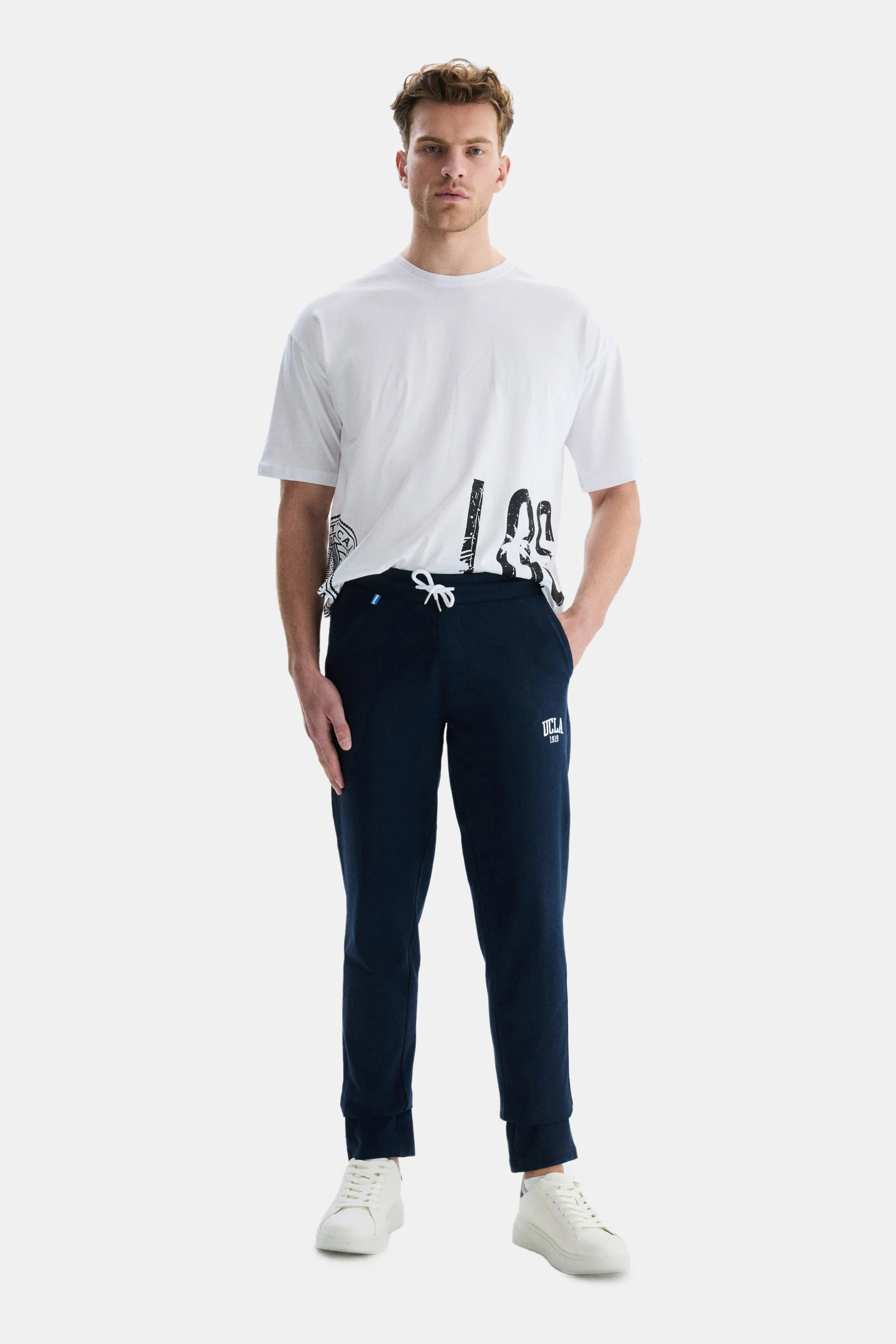 CONNOR Lacivert Nakışlı Standard Fit Erkek Eşofman Altı