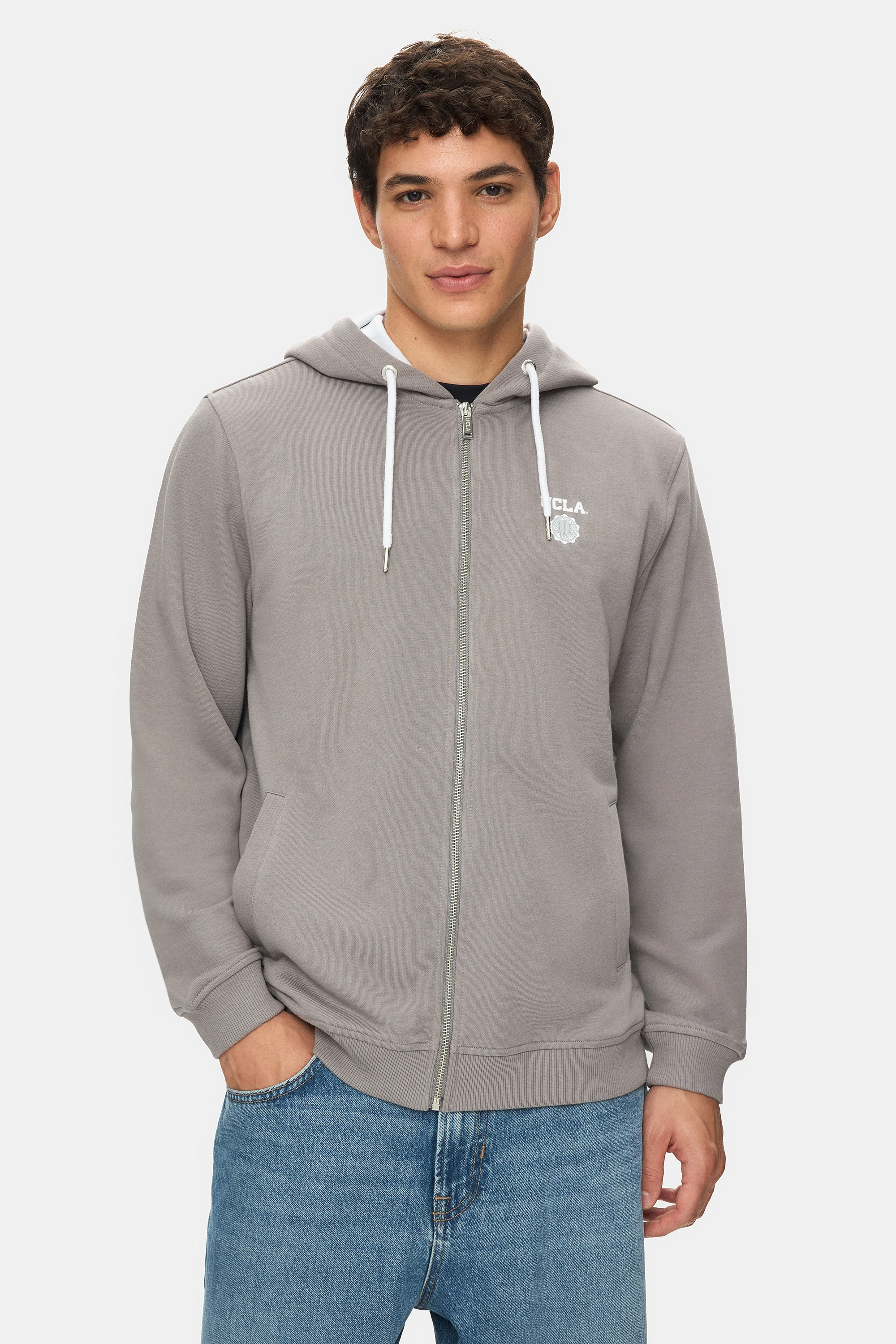 HILGARD Grafit Kapüşonlu Ve Fermuarlı Baskılı Standard Fit Erkek Sweatshirt