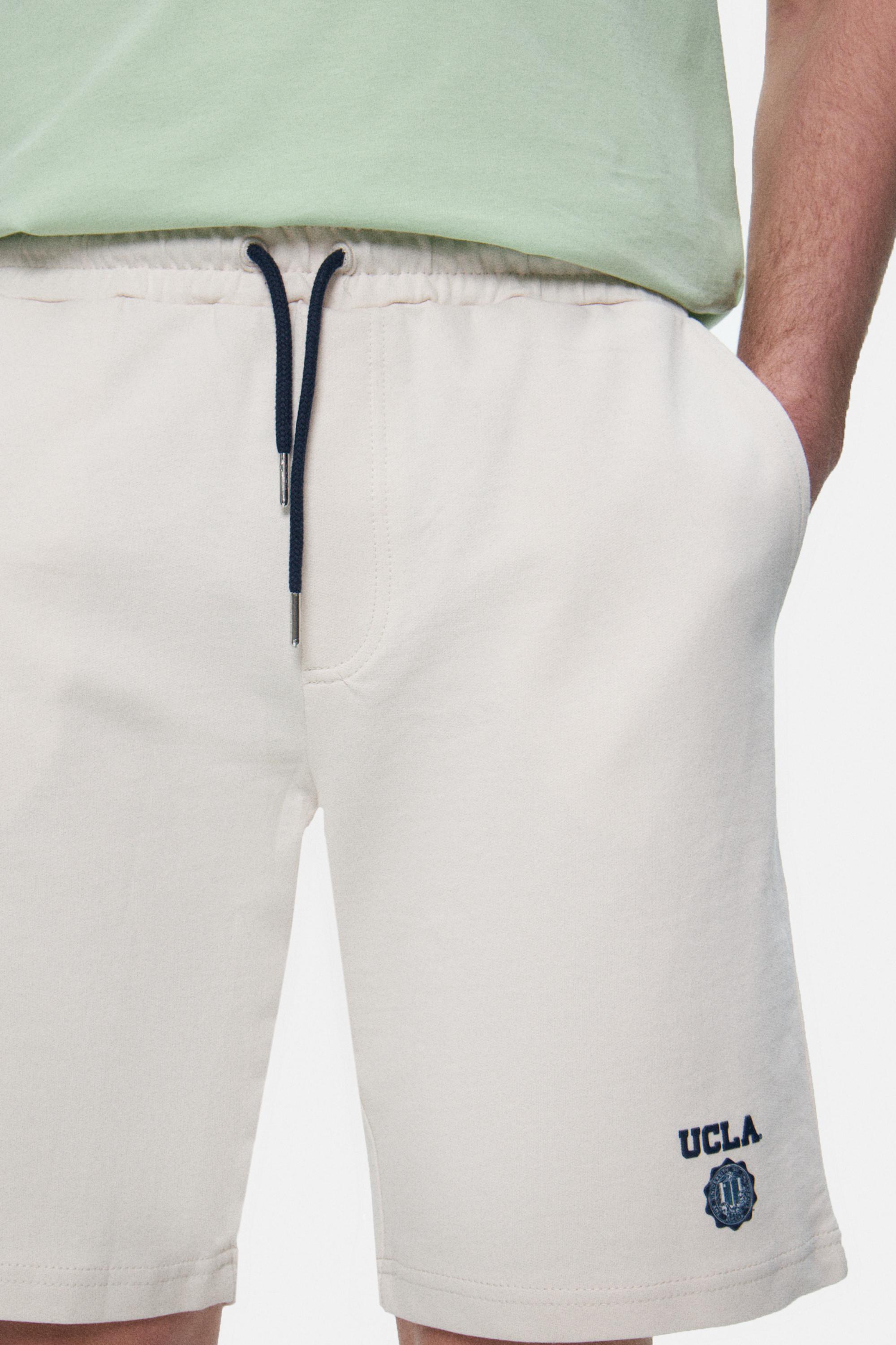 FOWLER Bej Baskılı Standard Fit Erkek Örme Şort