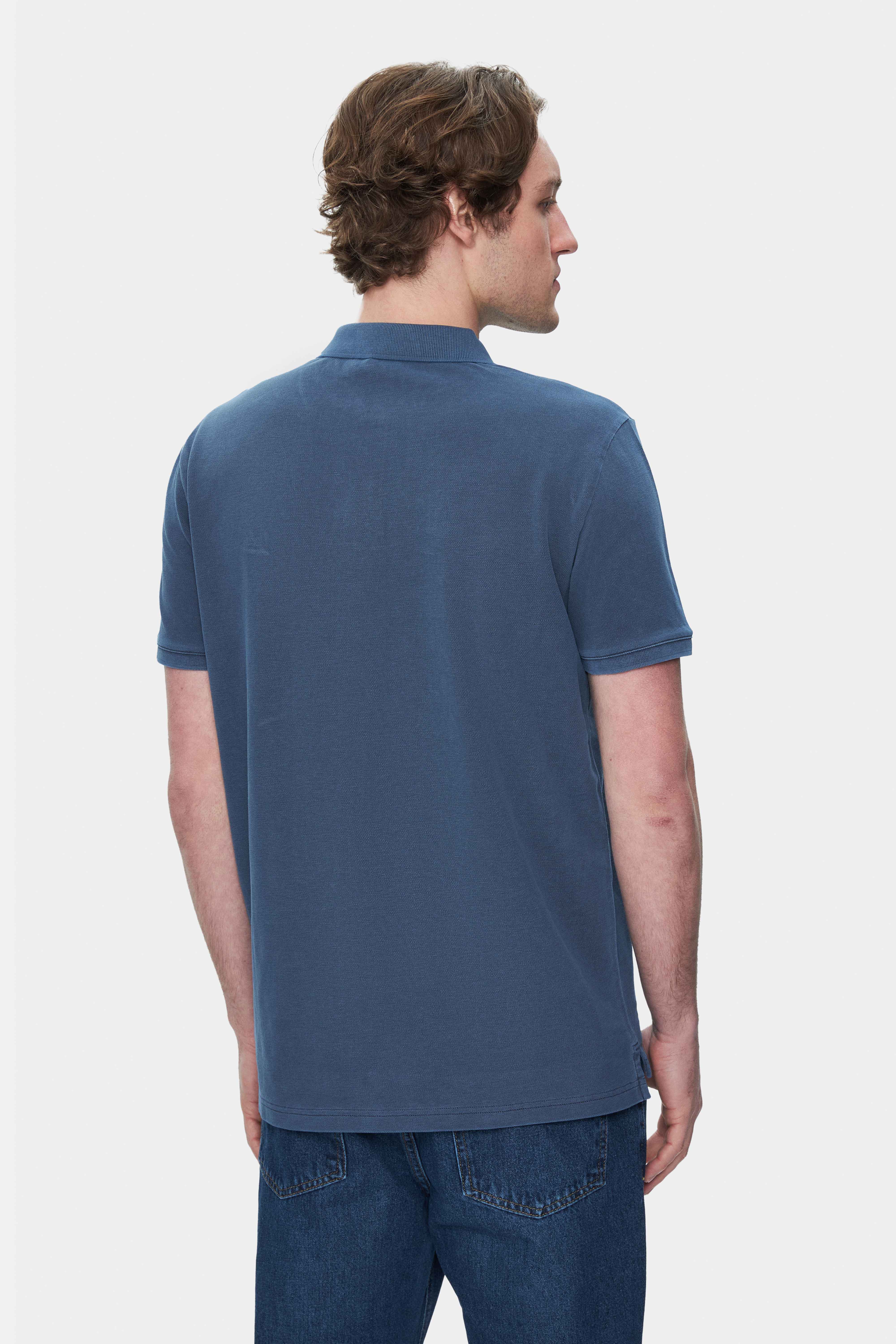 GERARD Lacivert Polo Yaka Nakışlı Standard Fit Erkek Tshirt