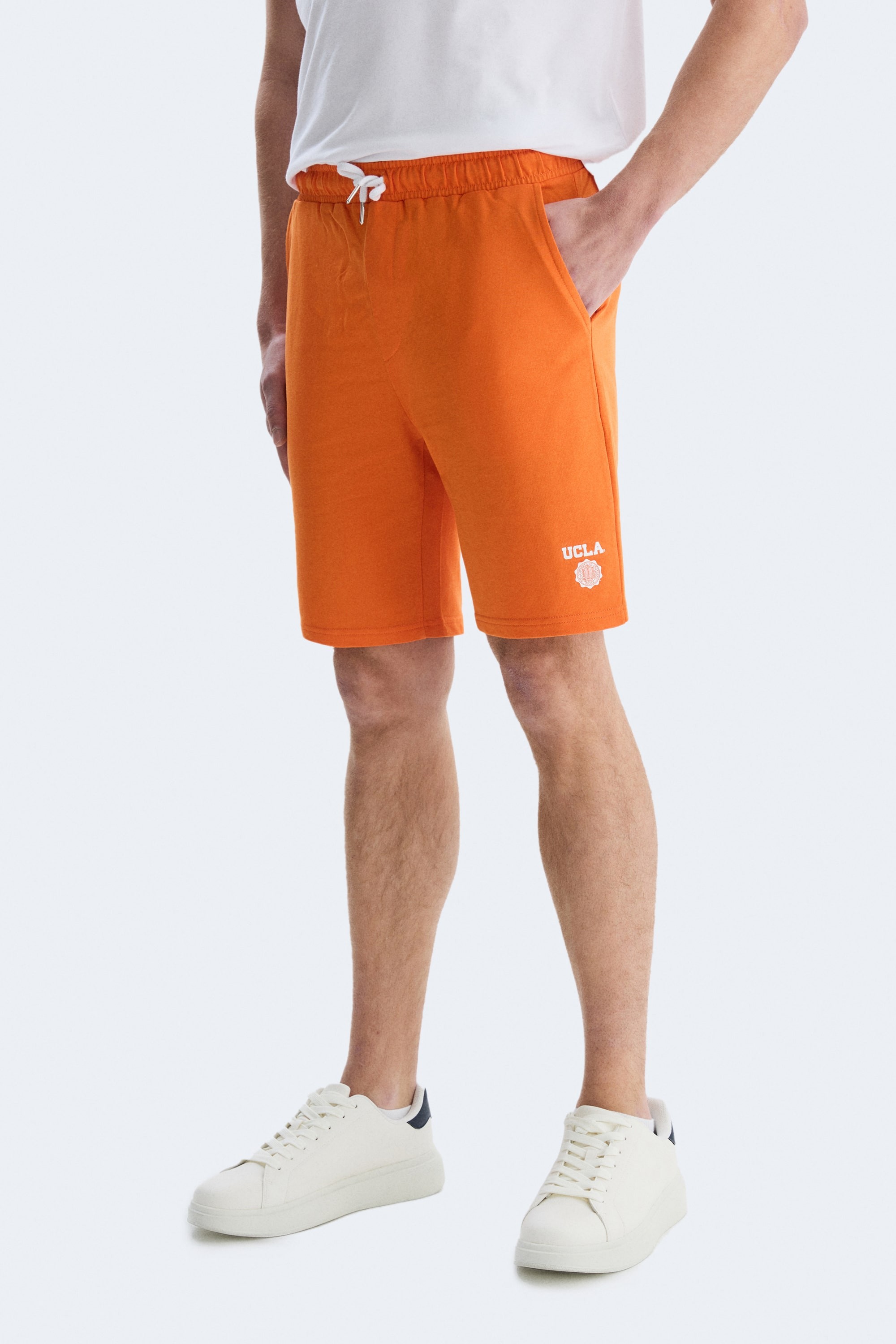 FOWLER Turuncu Baskılı Standard Fit Erkek Örme Şort