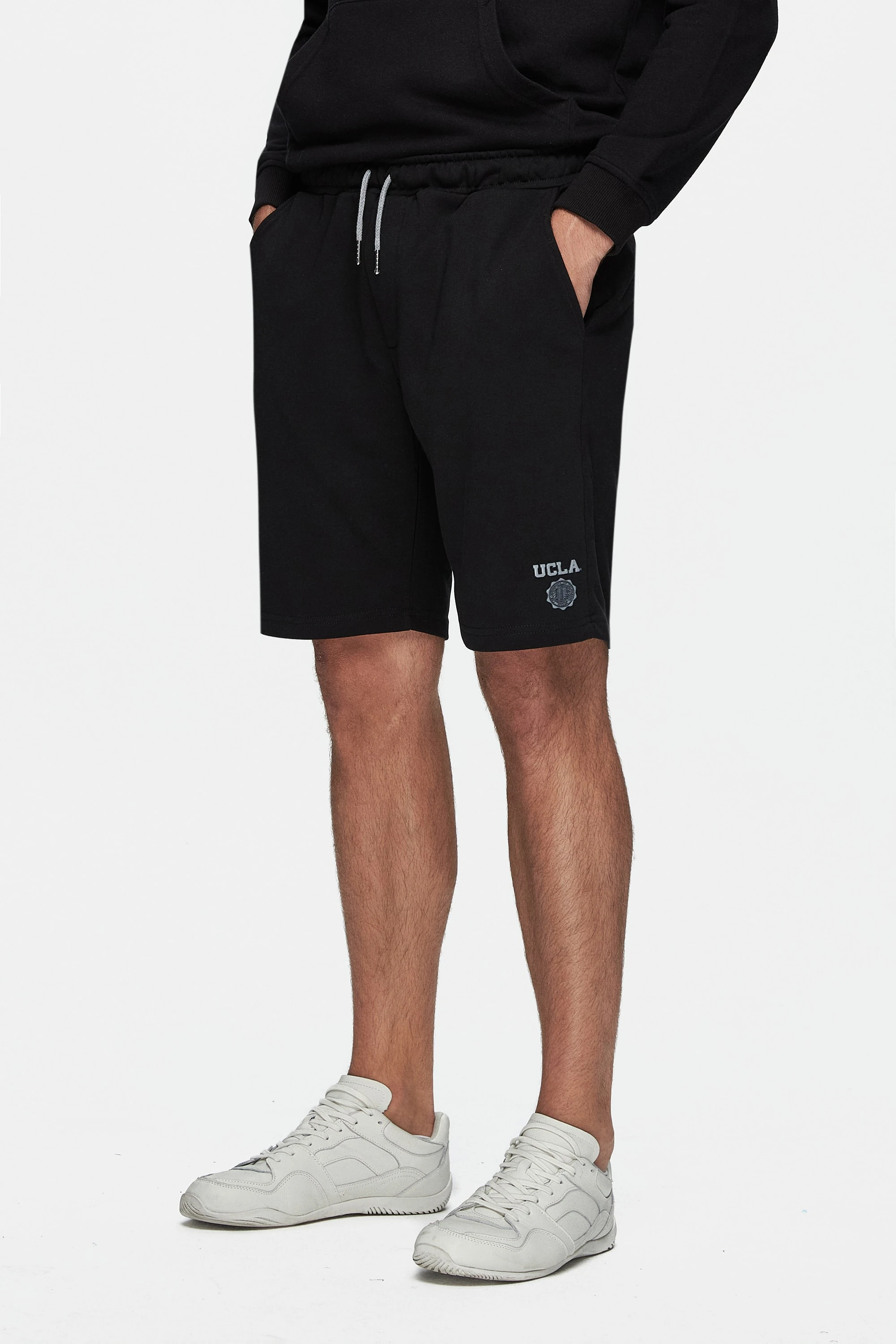 RANDY Siyah Baskılı Standard Fit Erkek Örme Şort