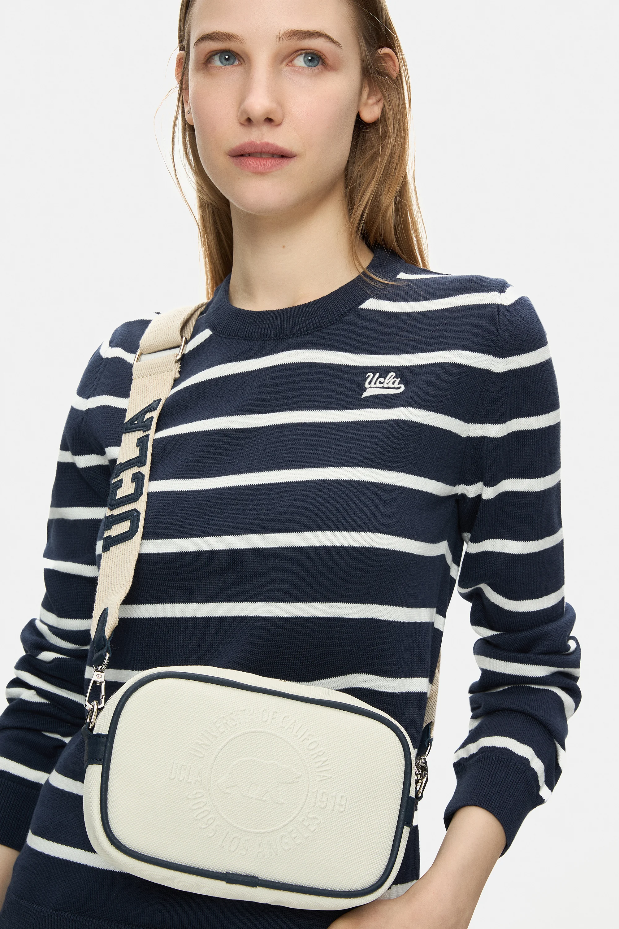 JAZZY Beyaz Suni Deri Çapraz Çanta - Kadın Çanta