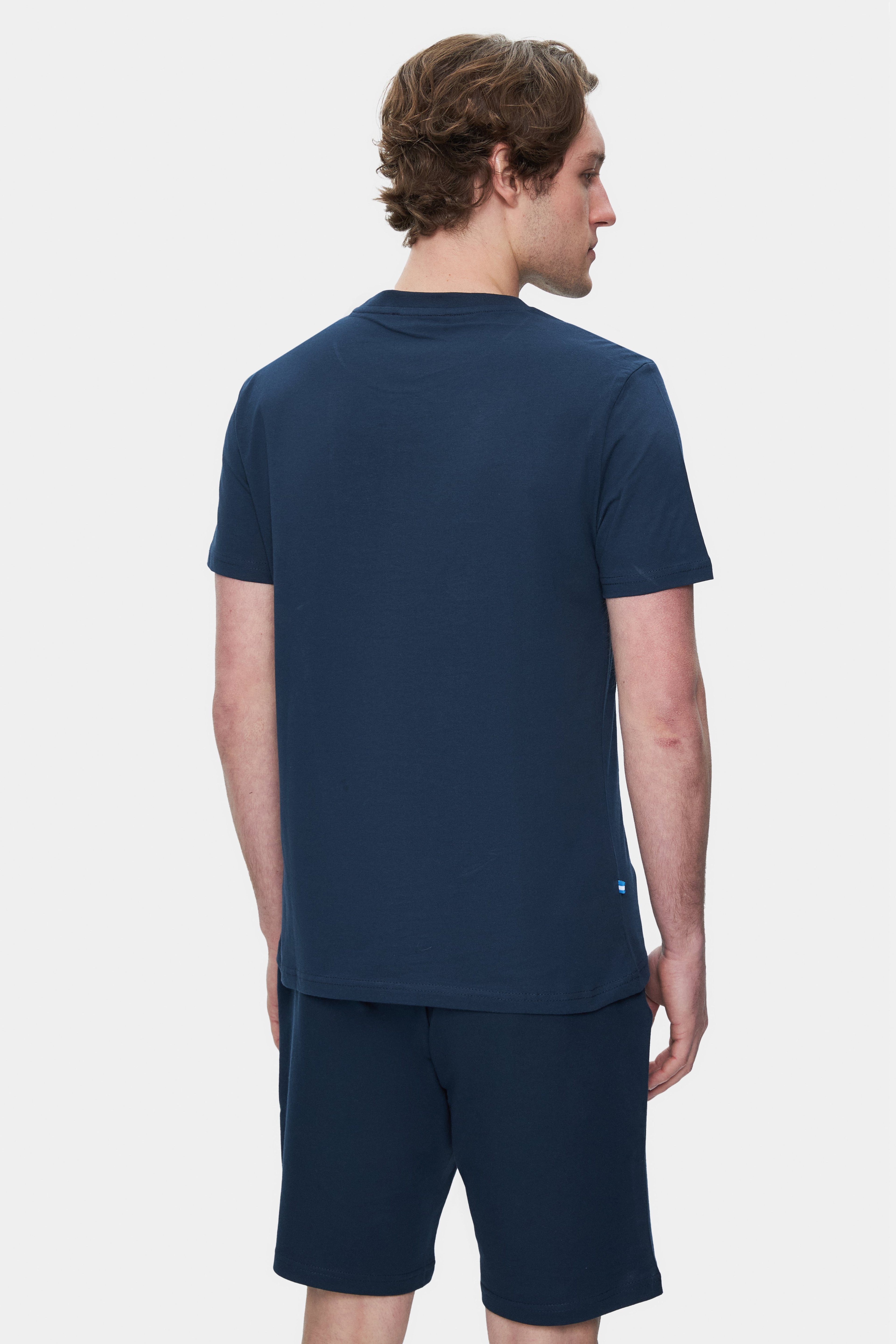 SHERMAN Lacivert Bisiklet Yaka Baskılı Standard Fit Erkek Tshirt