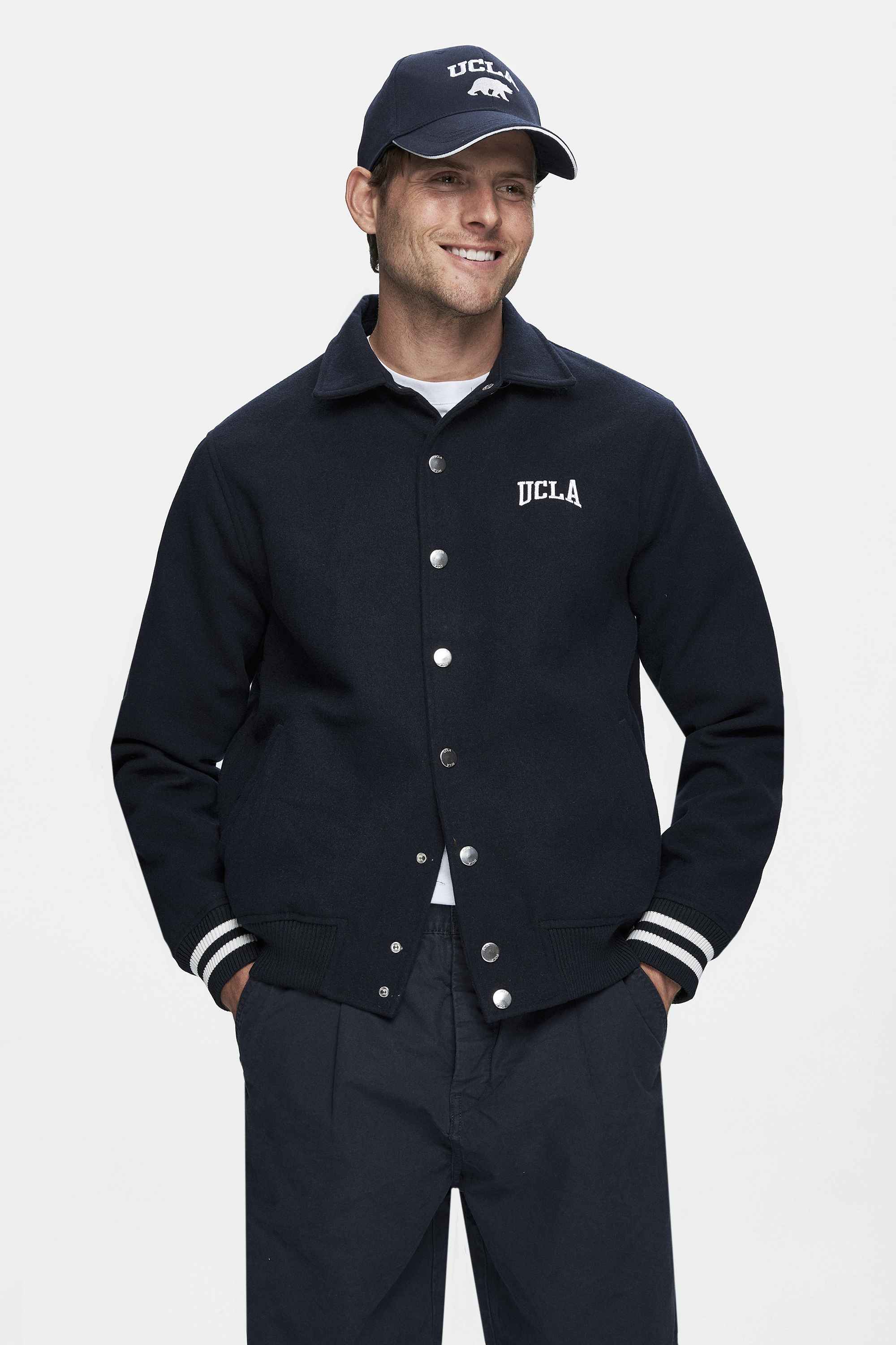 KEANE Lacivert Kaşe Kolej Ceket Çıtçıtlı Standard Fit Erkek Ceket