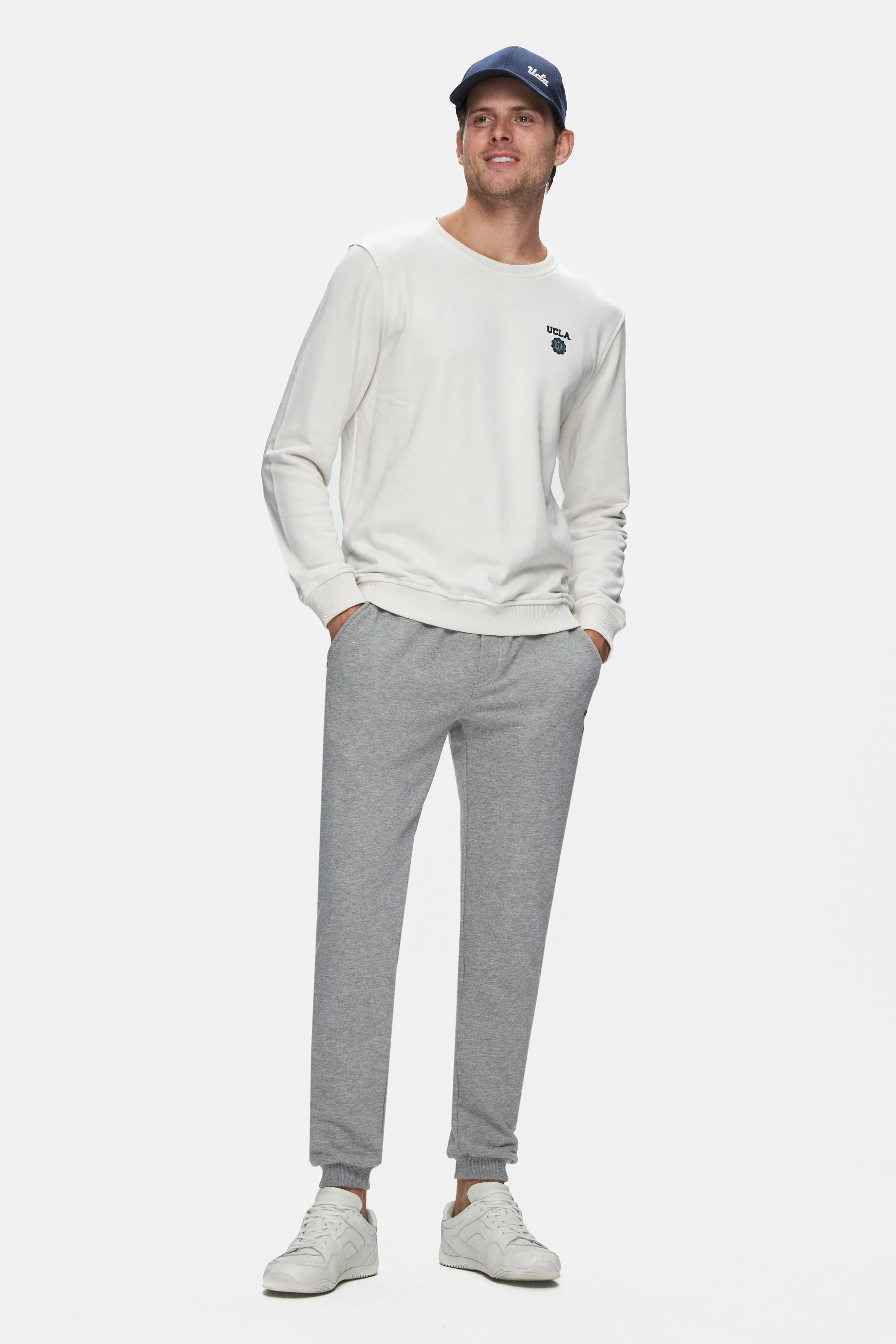 LUSKIN Gri Daralan Kesim Baskılı Standard Fit Erkek Eşofman Altı