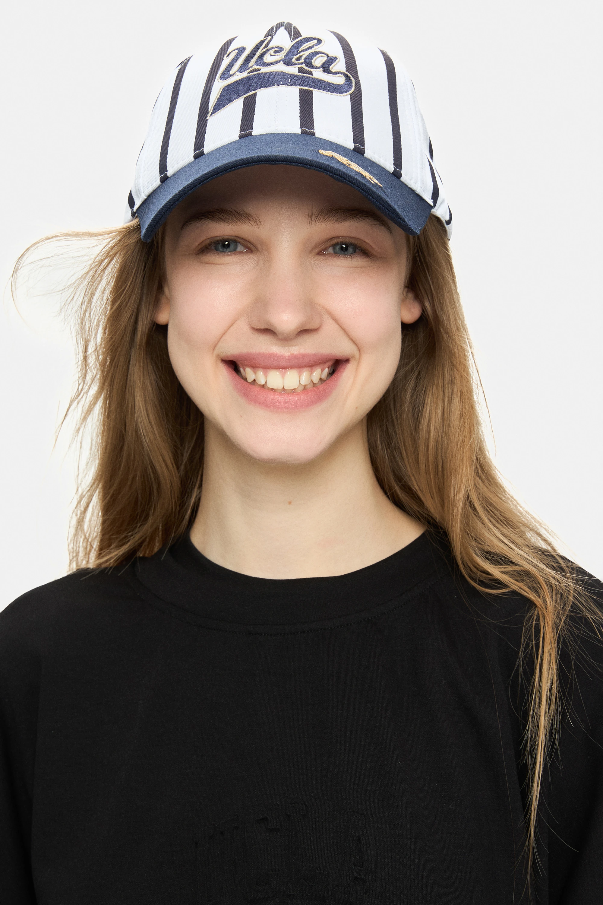 CHET Lacivert Baseball Cap Çizgili Nakışlı - Unisex Şapka