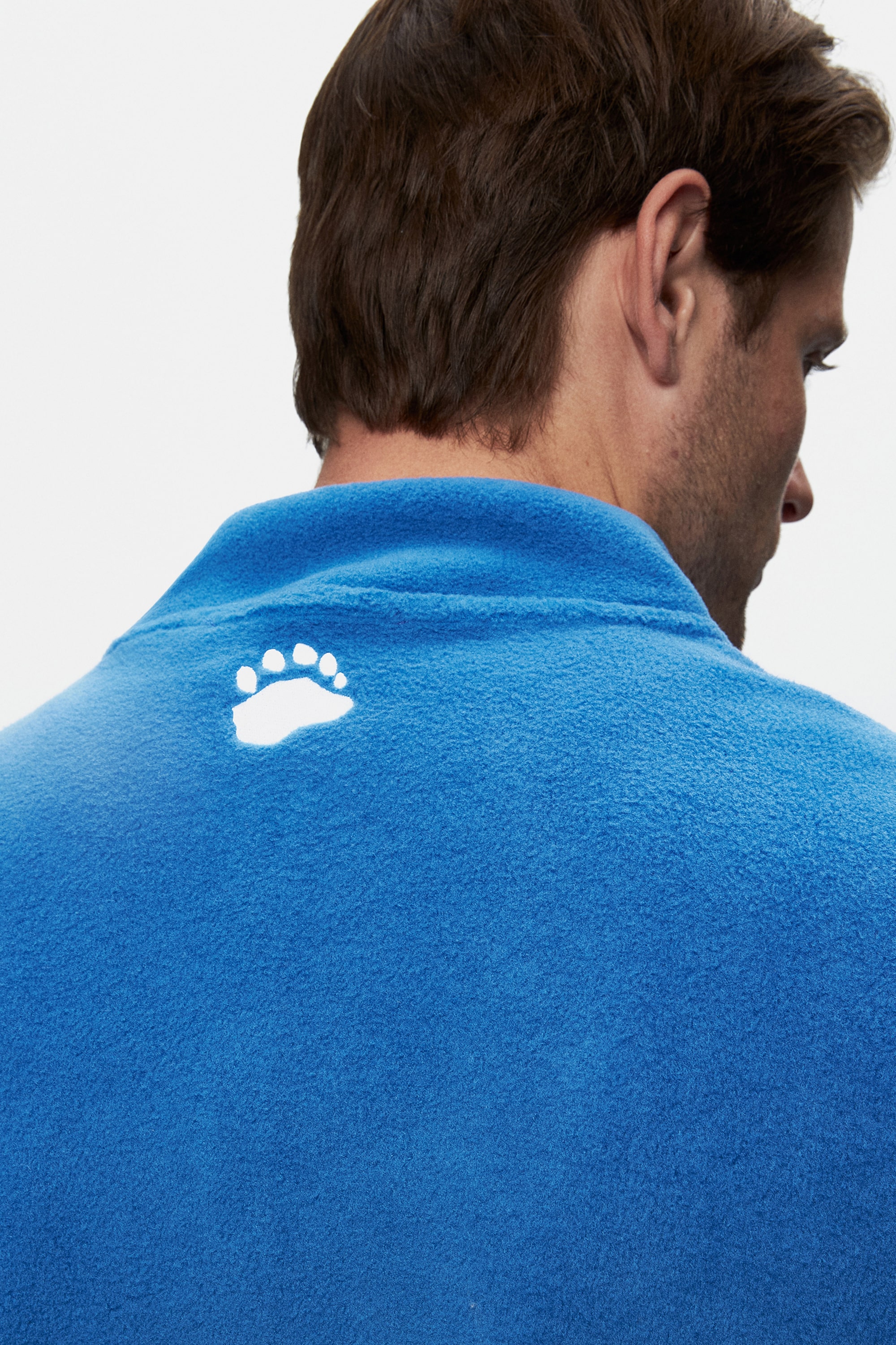 CORNING Mavi Yarım Fermuarlı Nakışlı Polar Dik Yaka Standard Fit Erkek Sweatshirt