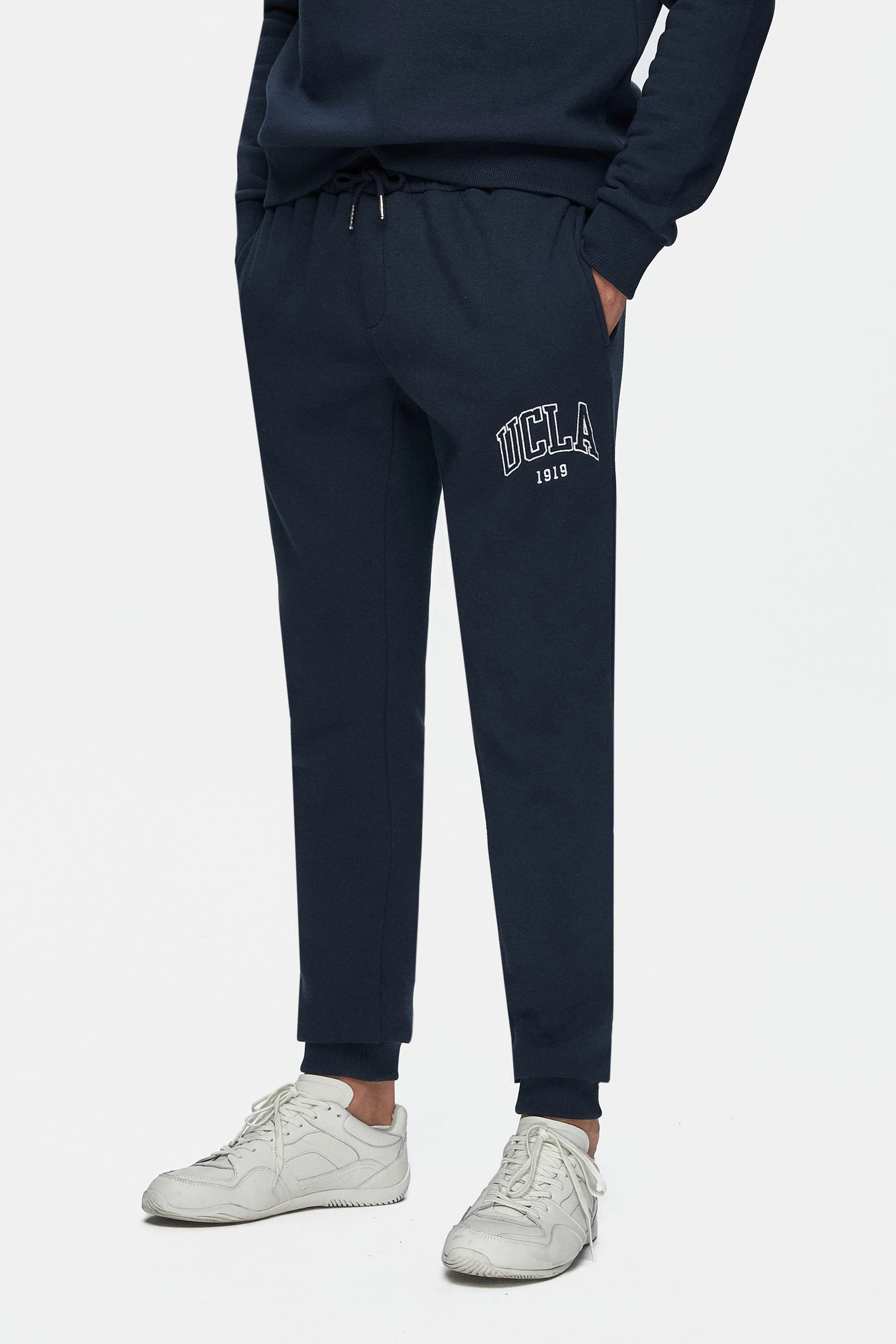 OTTO Lacivert Rahat Paça Nakışlı Standard Fit Erkek Eşofman Altı