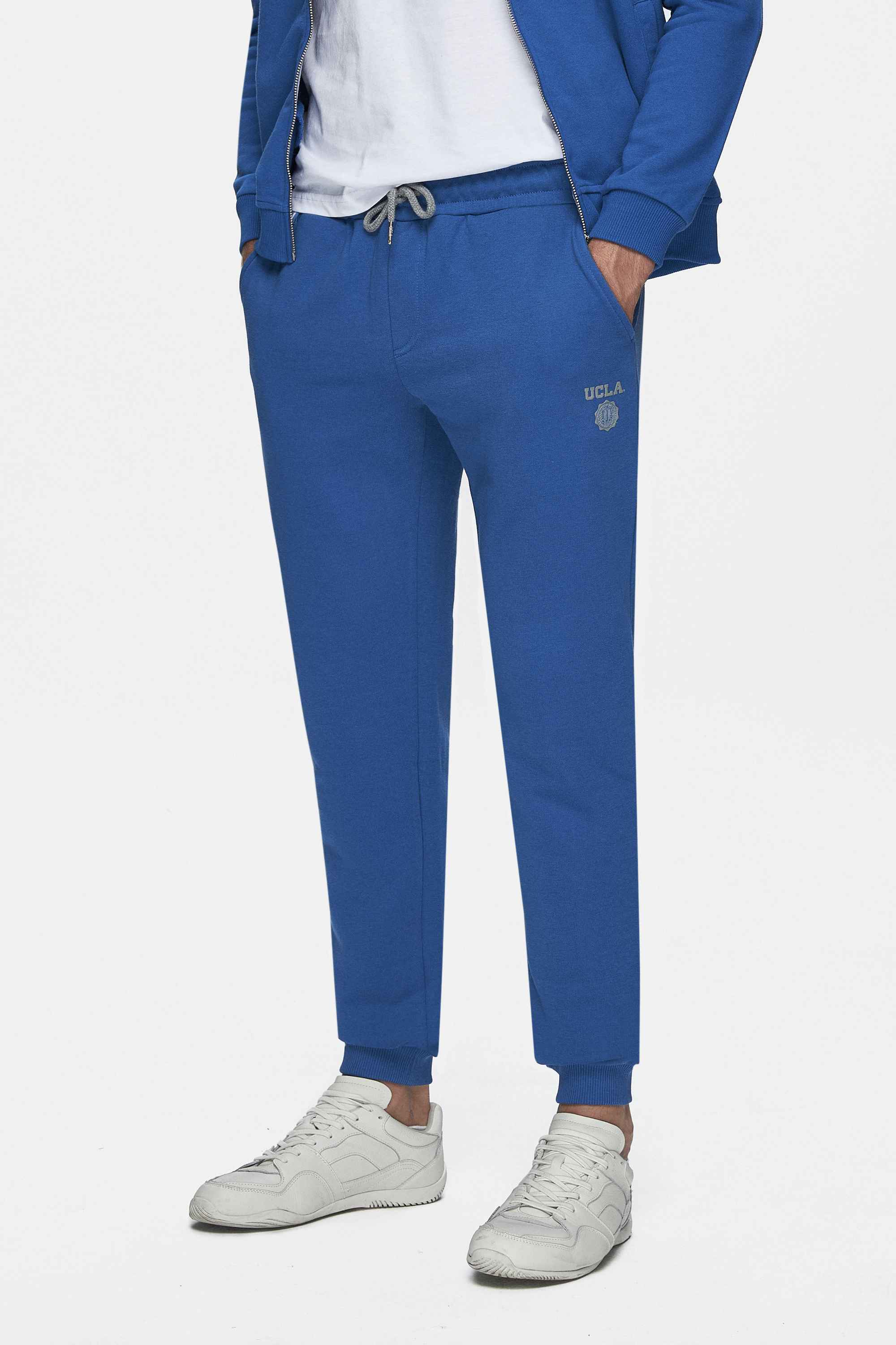 LUSKIN Mavi Daralan Kesim Baskılı Standard Fit Erkek Eşofman Altı