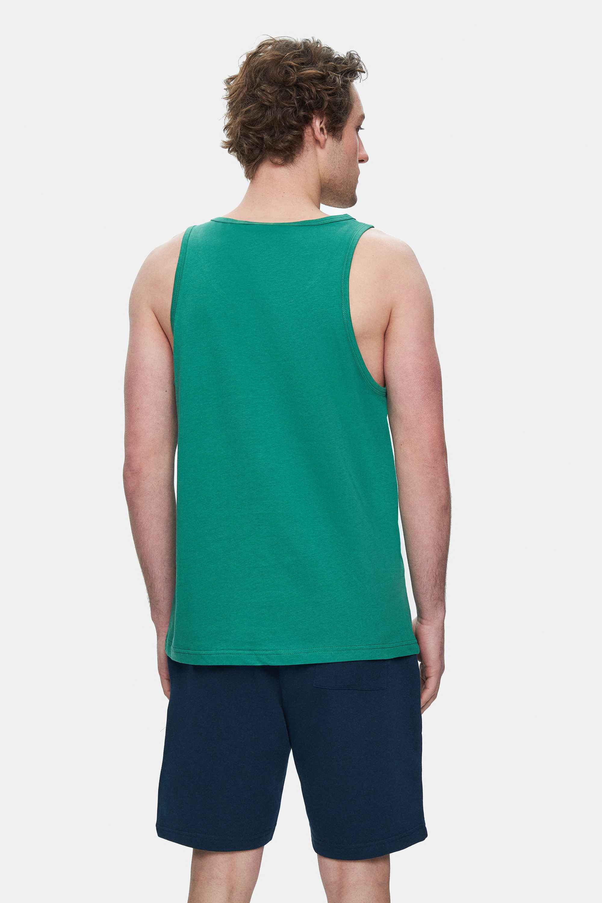 PEBBLE Yeşil Sıfır Kol Baskılı Oversize Erkek Tshirt