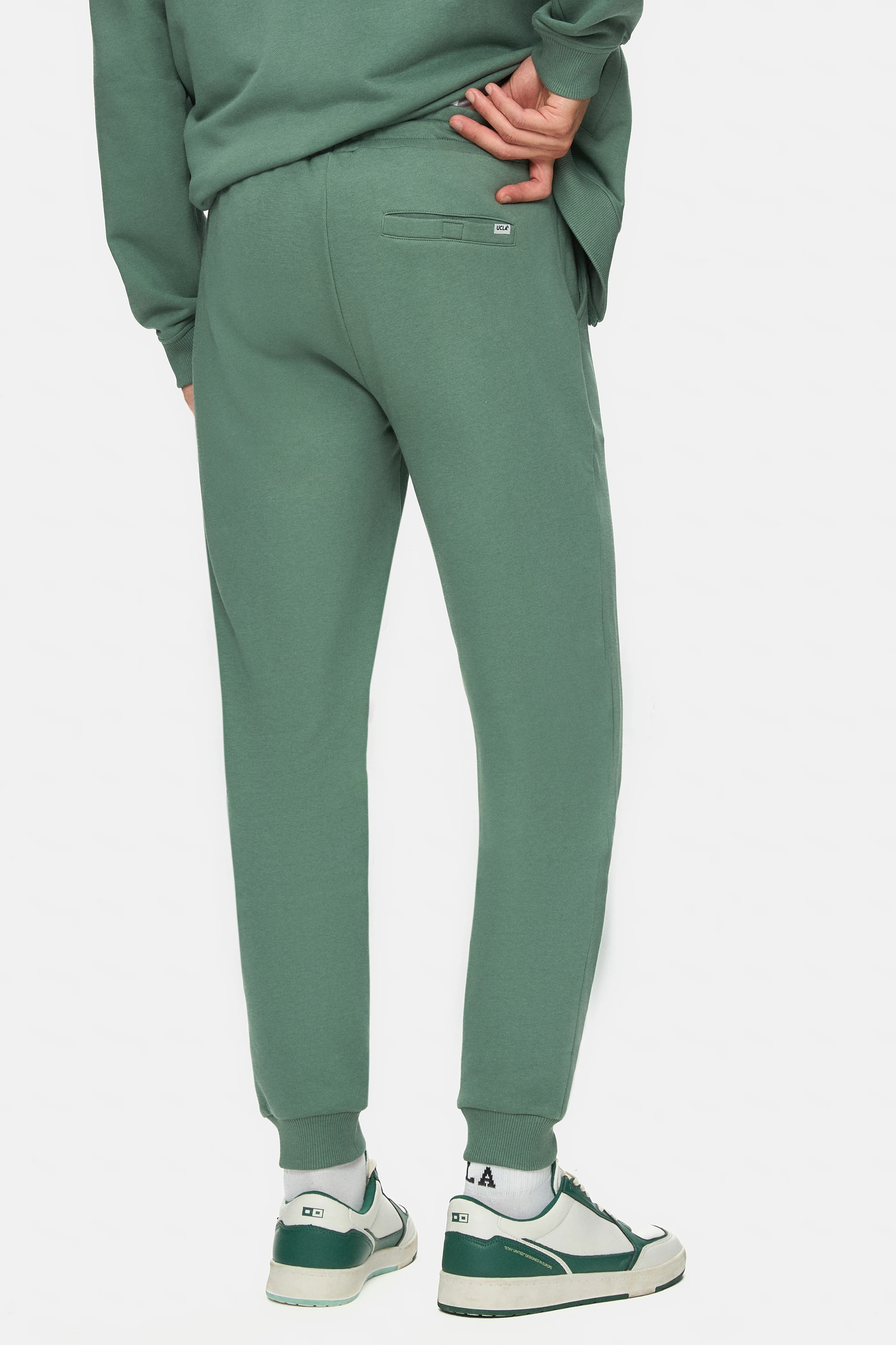 LUSKIN Adaçayı Yeşili Daralan Kesim Paçası Lastikli Baskılı Standard Fit Erkek Eşofman Altı