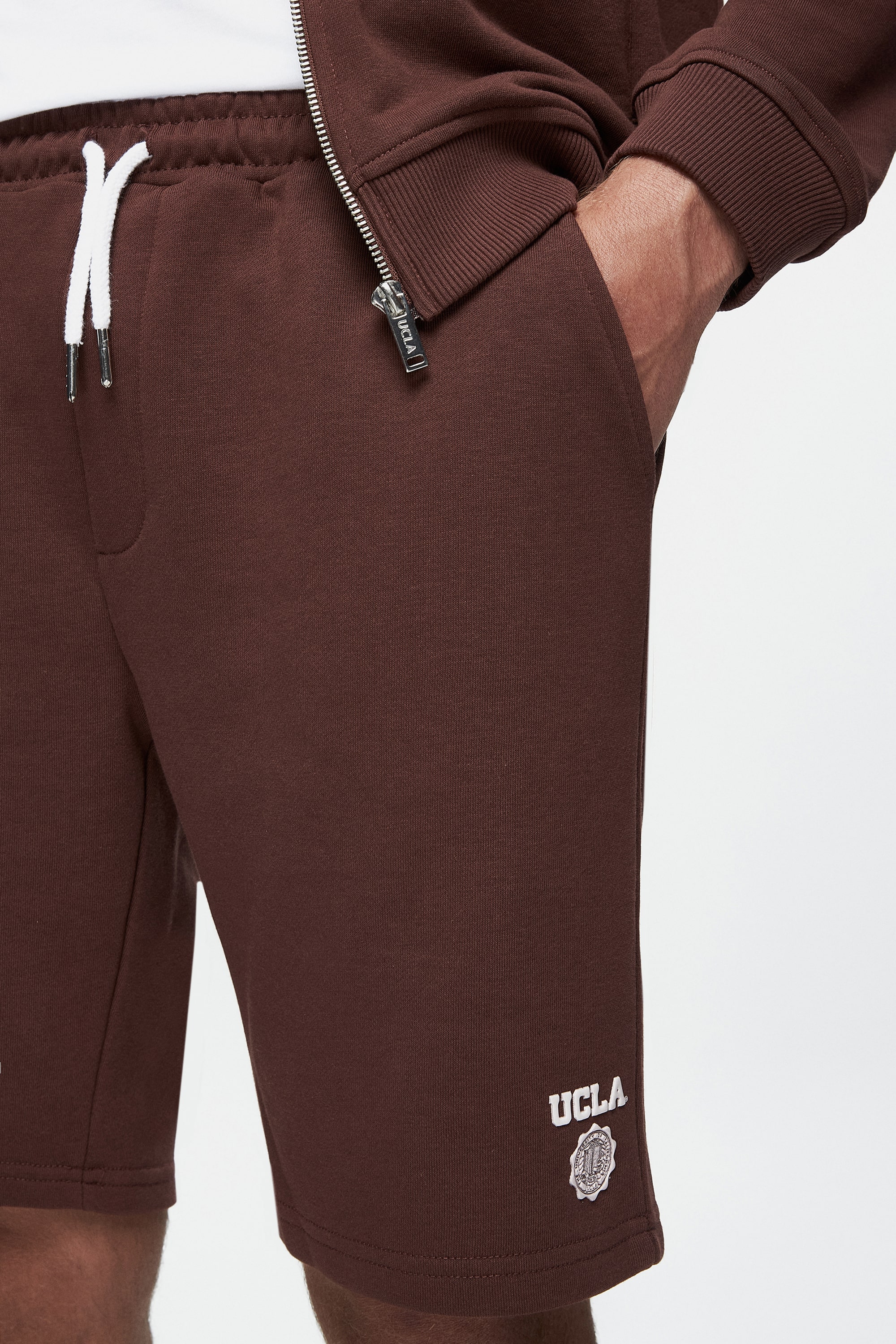 RANDY Kahve Baskılı Standard Fit Erkek Örme Şort