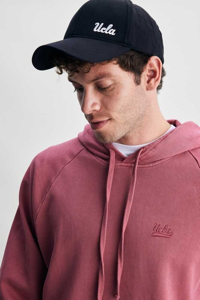 JUDE Bordo Kapüşonlu Nakışlı Standard Fit Erkek Sweatshirt