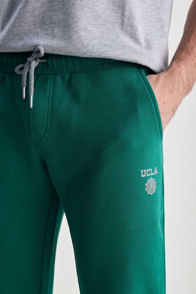 LUSKIN Yeşil Daralan Kesim Baskılı Standard Fit Erkek Eşofman Altı